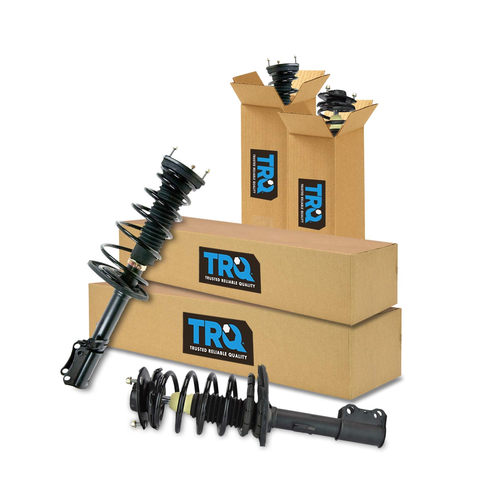 Trq Front And Rear Strut & Coil Spring Assembly Set Driver & Passenger Sides Compatible With 04-06 Lexus Es330 Toyota Camry