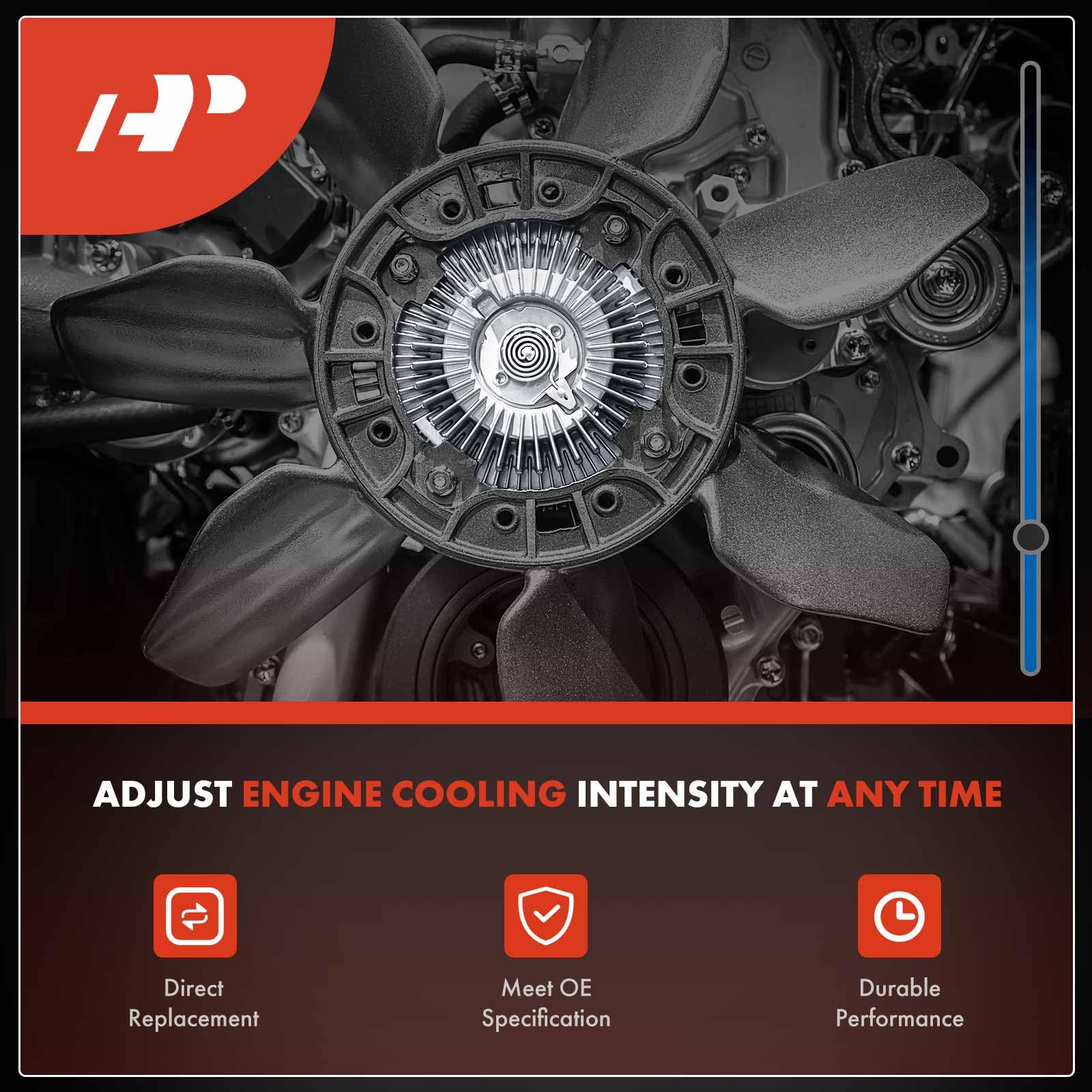 A-Premium Electronic Radiator Cooling Fan Clutch Compatible with Dodge Ram 1500 2500 3500 Pickup Ram 4000 V8 5.7L OHV Petrol, Re