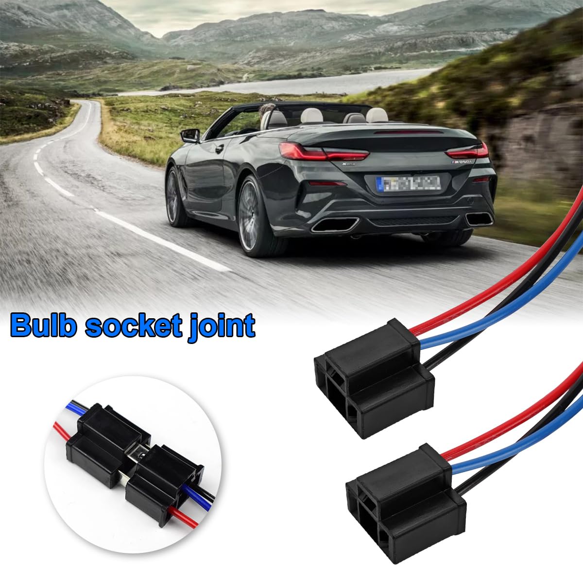 Bittwee Headlight Wire Socket Connector, 2 Pcs H4 Male/Female Power Plug, 3 Wire Way Automotive Waterproof Electrical Connectors