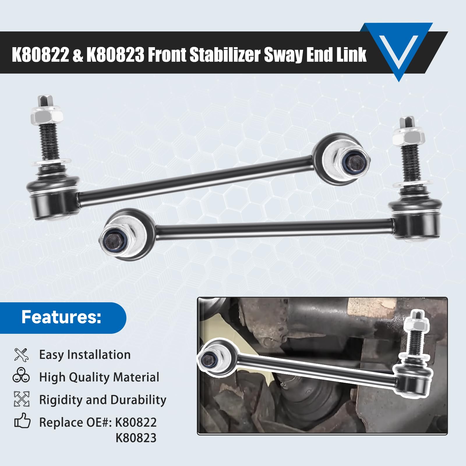 K80822 K80823 Sway Bar Links - Front Stabilizer Bar End Links Compatible With 2005-2015 Chrysler 300 Rwd 2006-2015 Dodge Charger