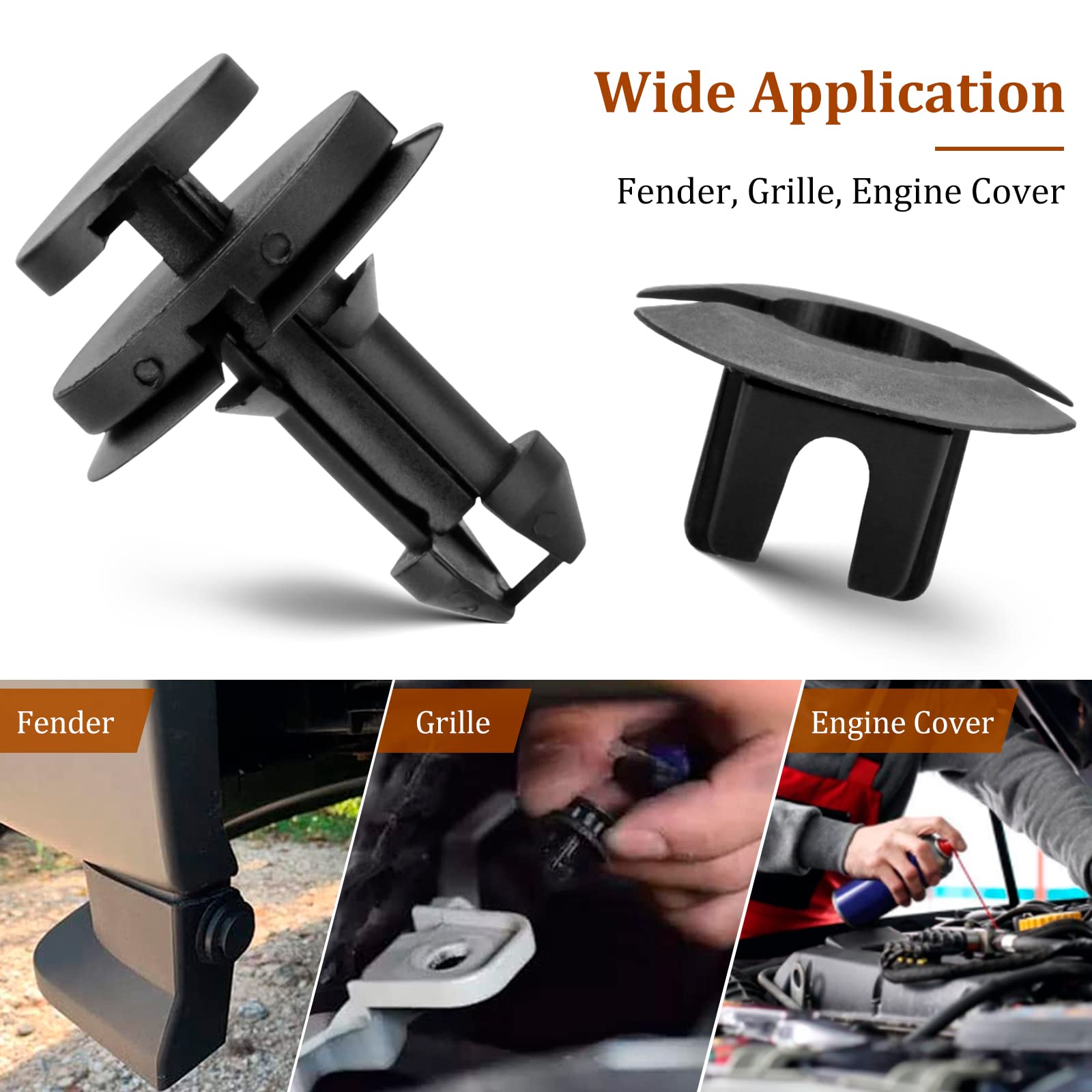 AOIT 15 Sets Air Deflecter Retainer Clips & Grommets, Front Bumper Clip Compatible with Che vrolet Silverado Colorado Avalanche