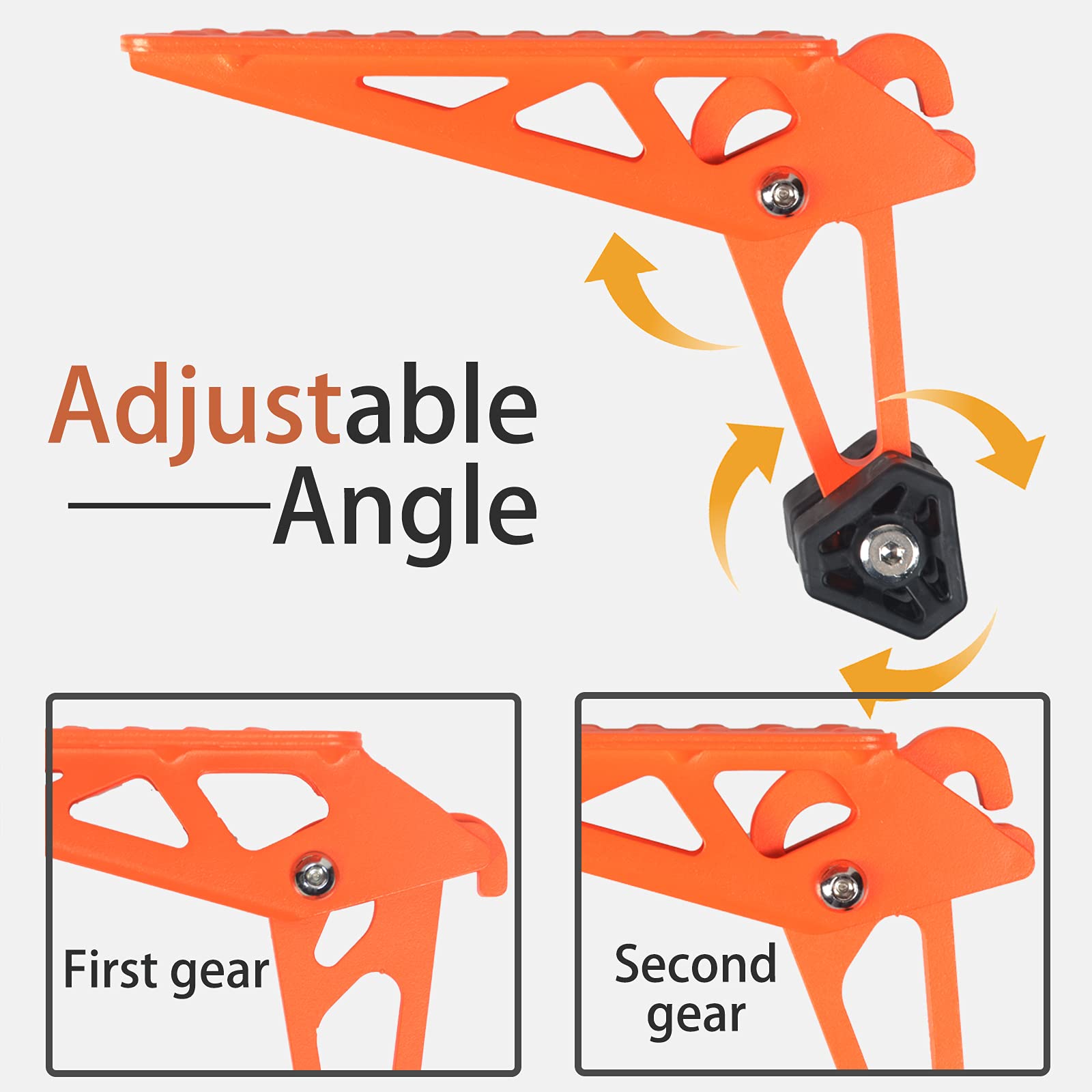 TOOENJOY Universal Fit Car Door Step - Foldable Roof Rack Access Pedal, Max Load 400 lbs, Orange, Model 101