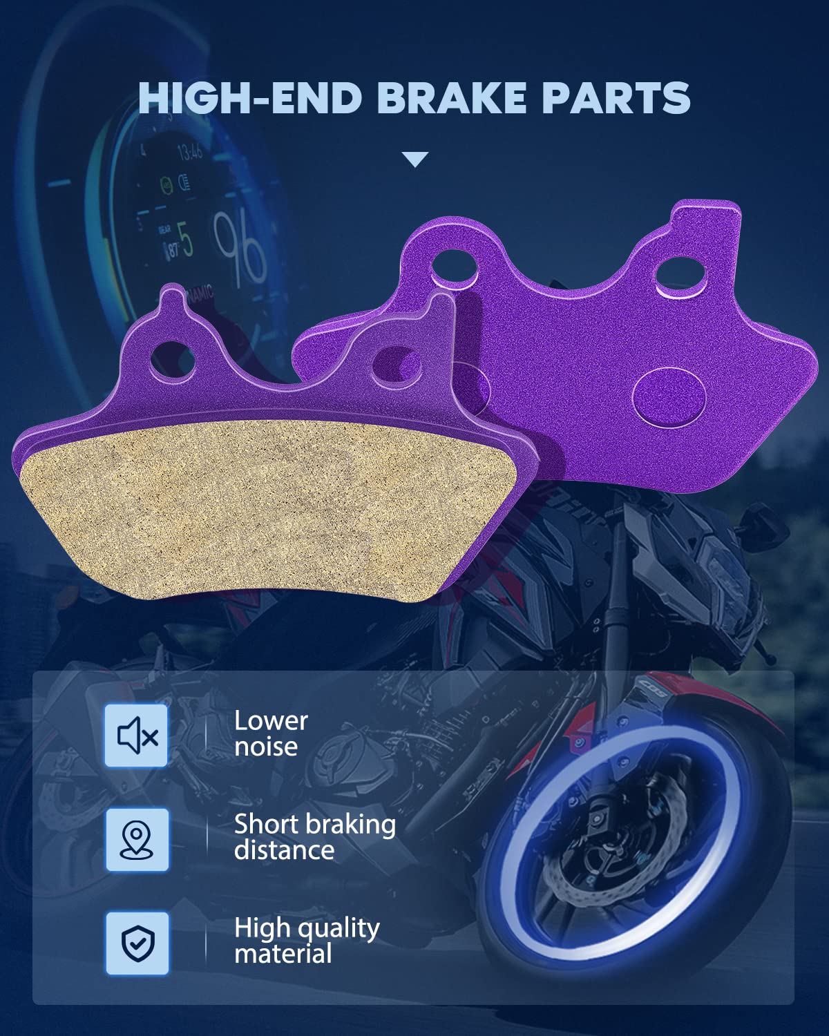 ECCPP FA400 Brake Pads Front and Rear Carbon Fiber Replacement Brake Pads Kits Fit for 2000 2001 2002 2003 2004 2005 2006 2007 D