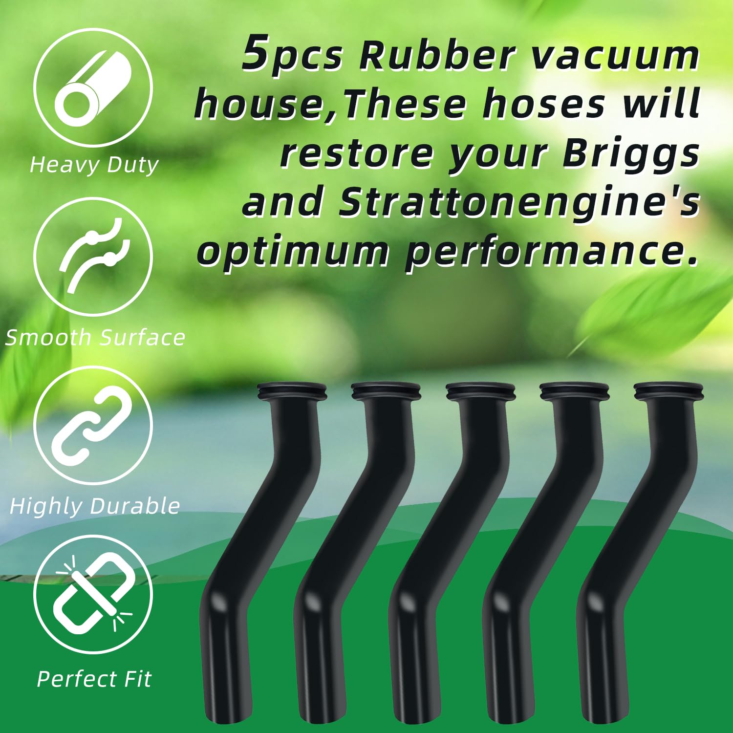 Shiosheng 5Pcs Vacuum Hoses 596163 593998, 797408 3 Inch, Black For B & S