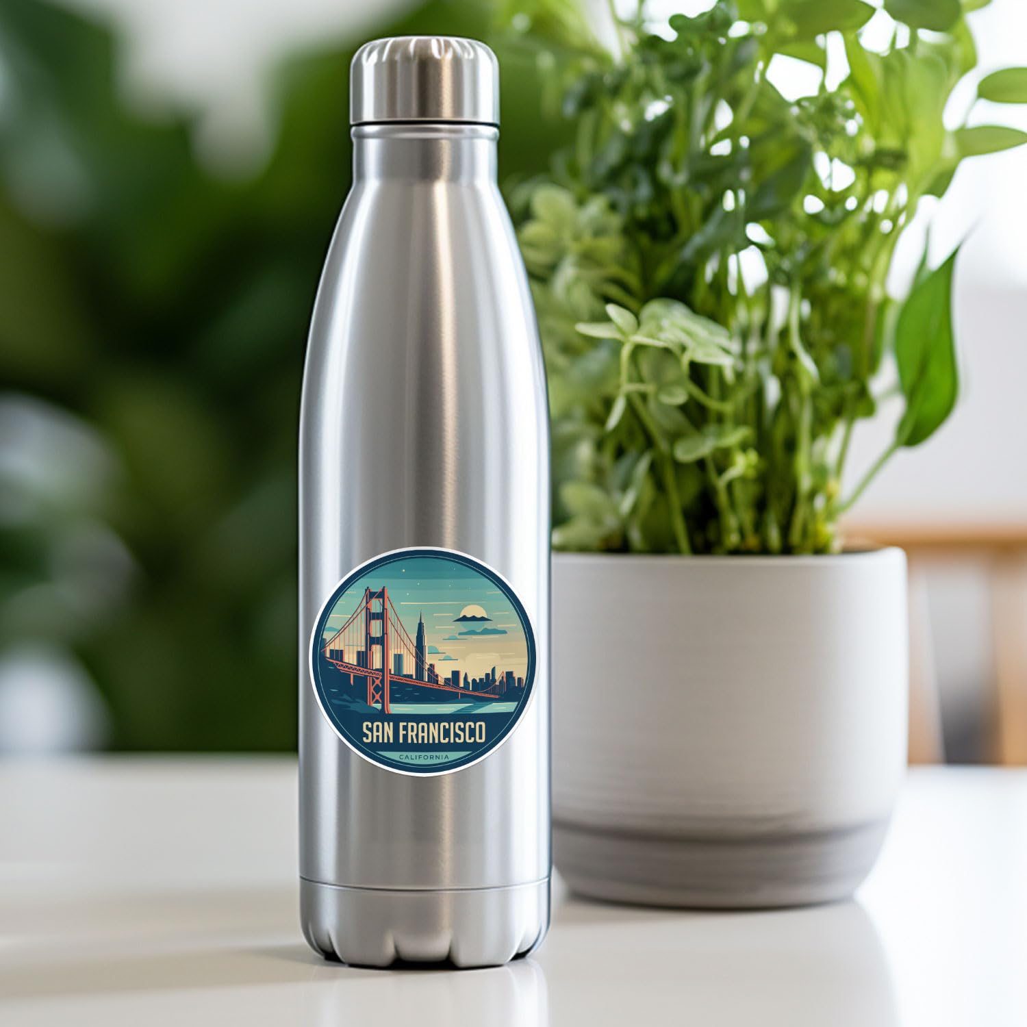 San Francisco City Sticker - Waterproof Vinyl Decal for Car Bumper, Laptop, Water Bottle, Wall, and Window, Size - 3'' Longer Si