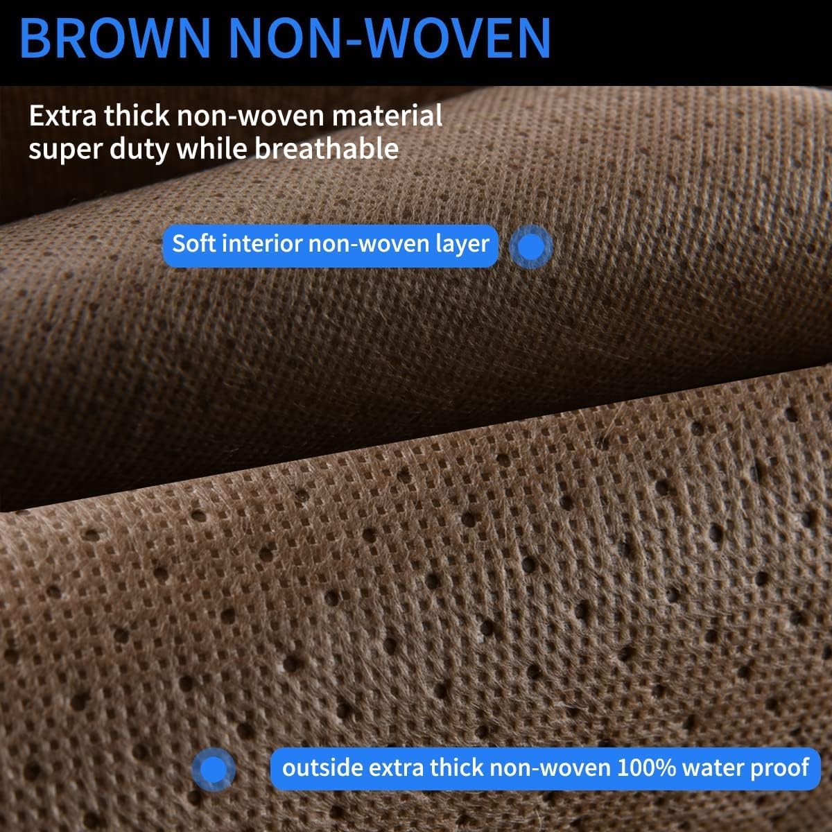 Tecoom Waterproof Car Cover - Non-Woven Breathable Full Cover for Coupes (183"-193"), Light Brown, Model TecThickShellcover