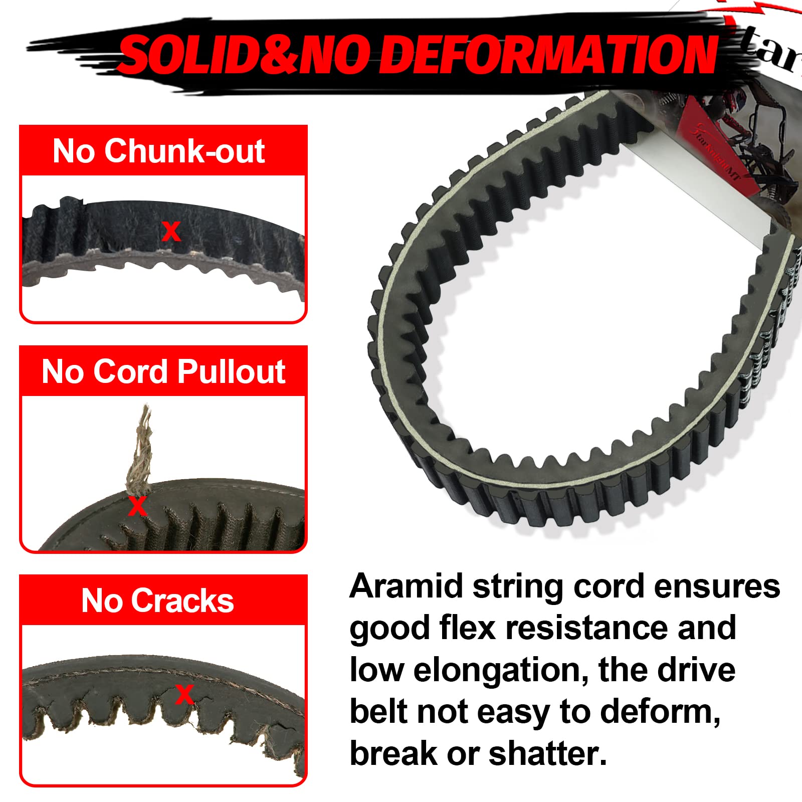 StarknightMT Drive Belt - ATV UTV Carbon Belt Compatible with Can-Am Outlander Commander Maverick Renegade, Replacement for 4222