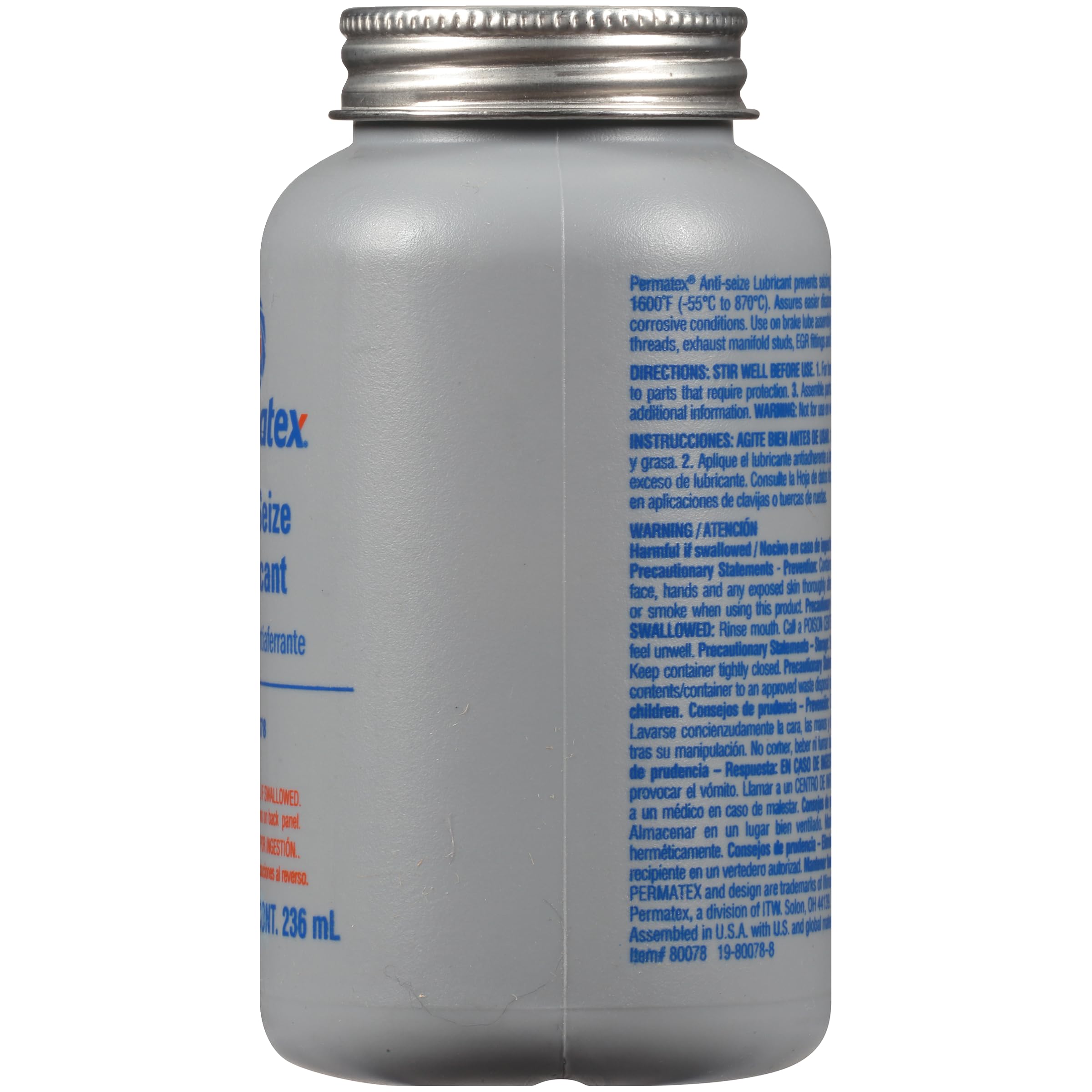 Permatex Anti-Seize Lubricant, 8 Fl Oz, Silver, Model 13, Metal