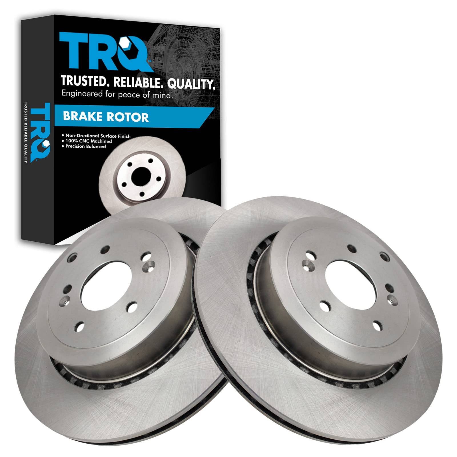 Trq Rear Brake Rotors Set Vented Compatible With 2019-2022 Genesis G70 2018-2023 Kia Stinger