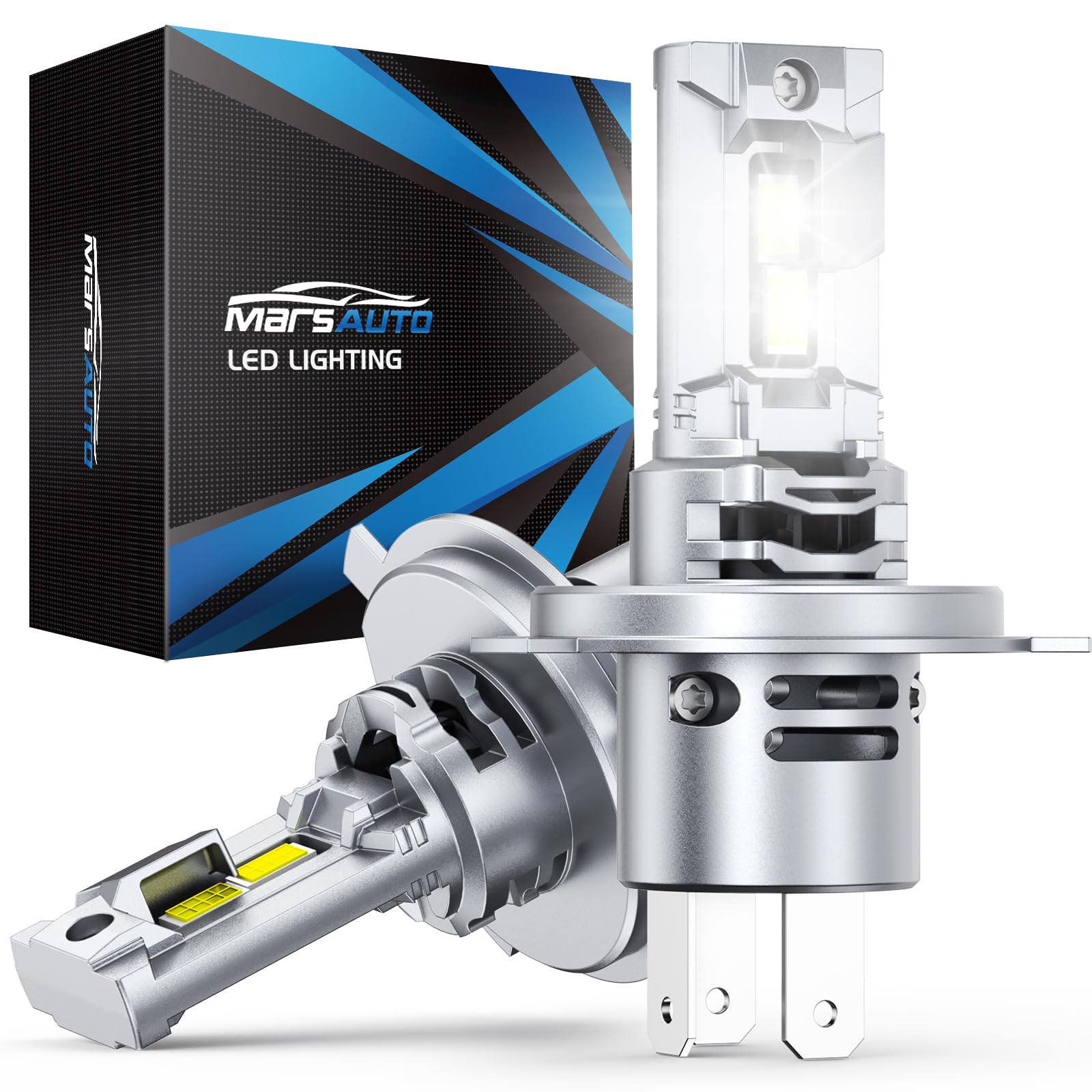 Marsauto H4/9003 Bulbs, Super Bright Light Bulbs Small Size, Long Lifespan Plug and Play, Pack of 2