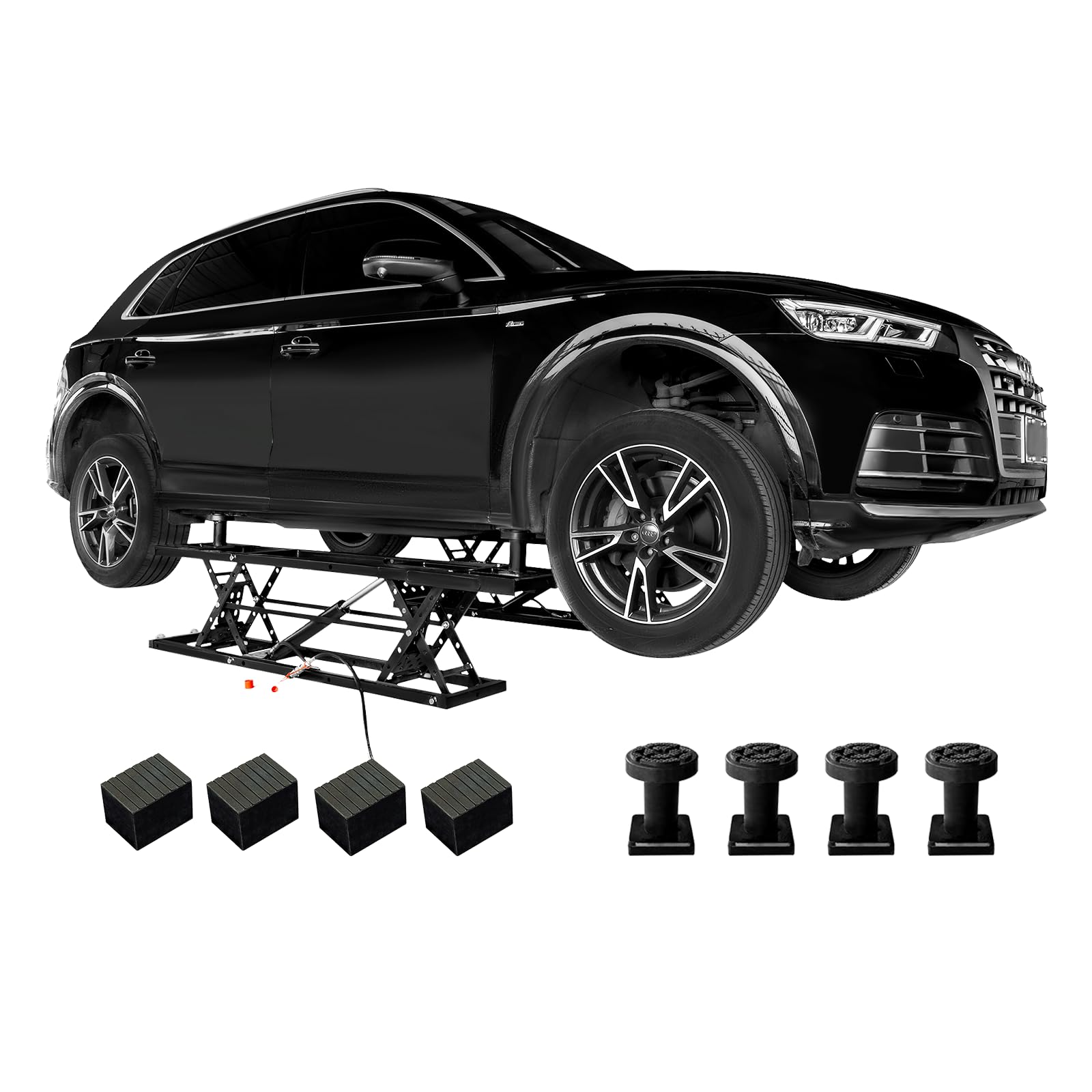 Albott 7000 LBS Portable Car Lift, Heavy Duty Quick Jack with 28 Max Height, Locking Levers & Wheels, 25-30s Fast Cycle, Adjusta