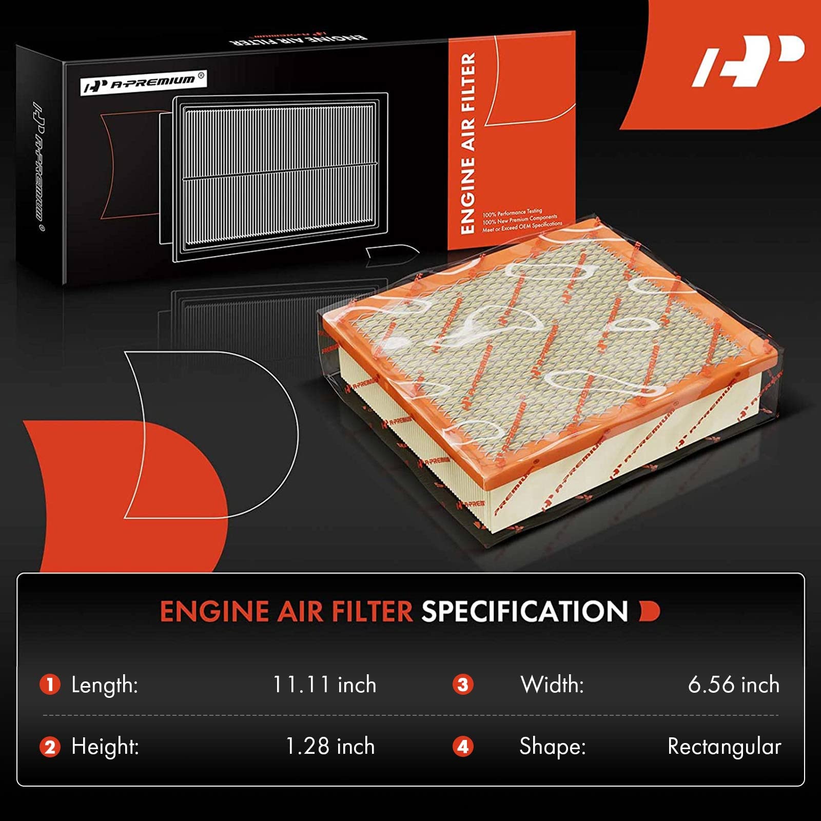 A-Premium Engine Air Filter Compatible with Infiniti, Nissan, Saab & Subaru - 350Z, Altima, Frontier, Maxima, Murano, Pathfinder