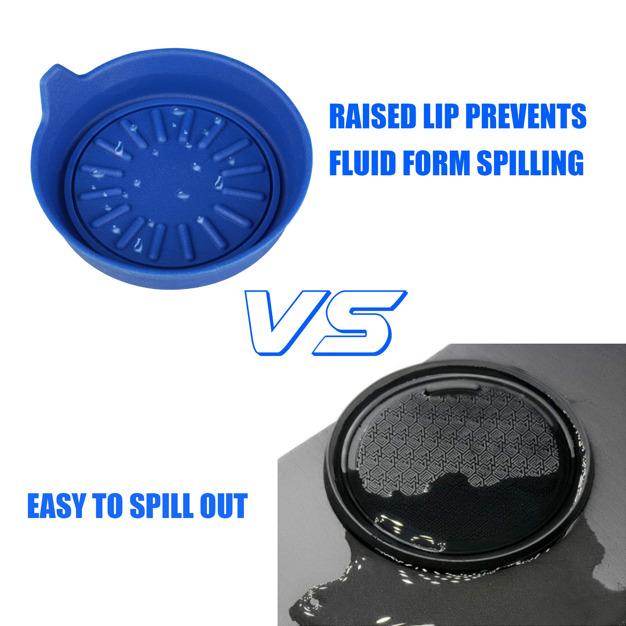 Sparta Car Coasters Set Of 4 Pack, Silicone Universal Vehicle Coasters, 3-1/8 '' Diameter (Blue)