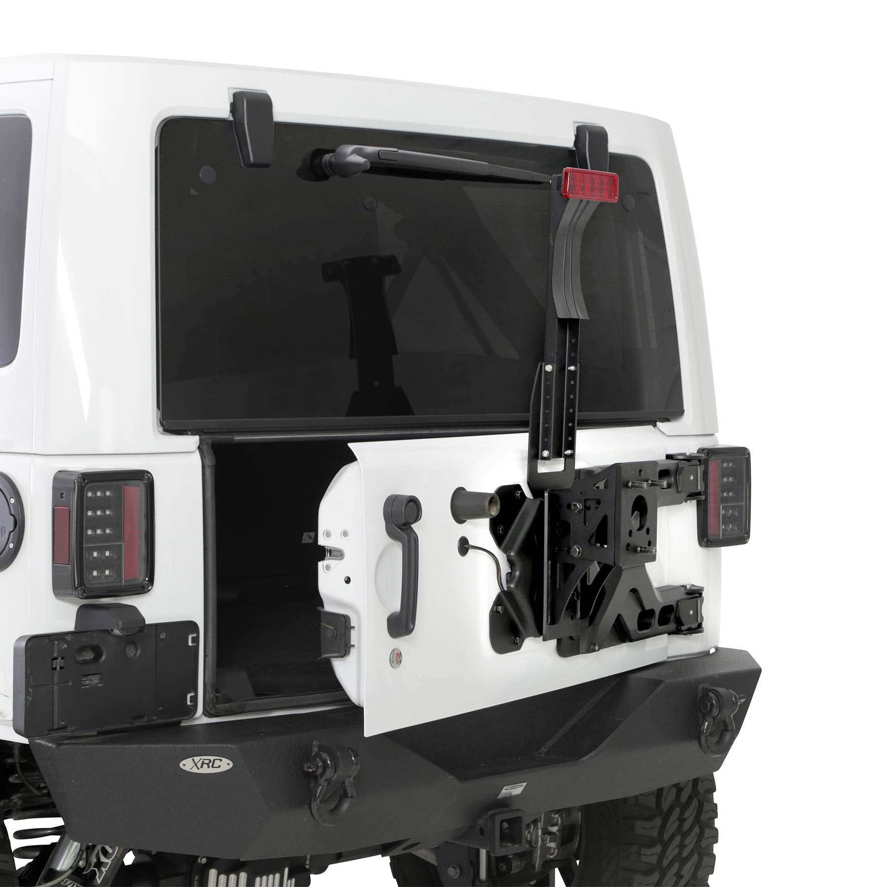 SmittyBilt HD Pivot Tire Carrier SB2843 - Durable Aluminum, Black Finish