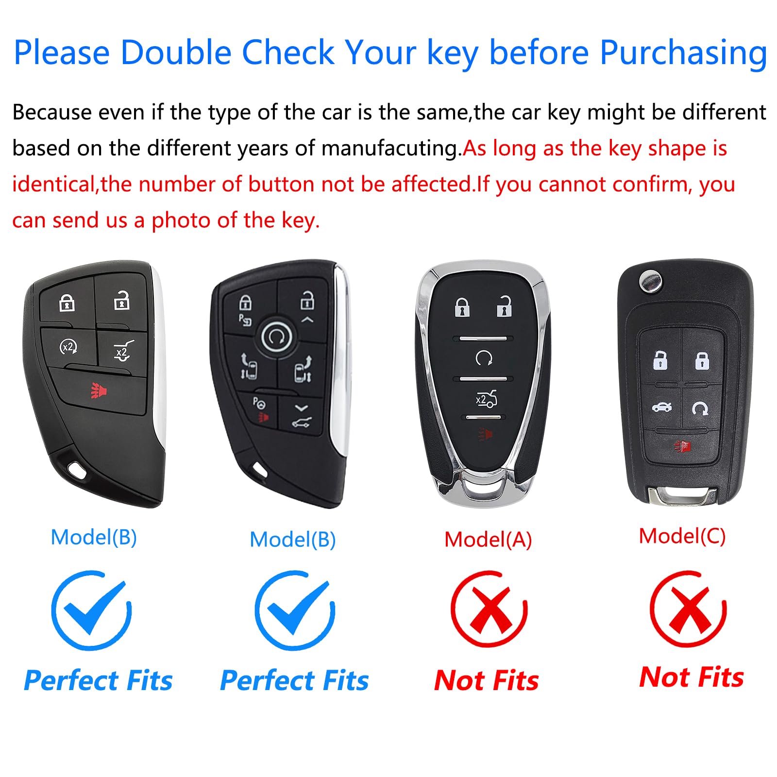 Ocezbiis for Chevy Key Fob Cover,Keychain,Zinc Alloy Protection Car Key Shell Case Compatible with Chevrolet Buick GMC Series Ho