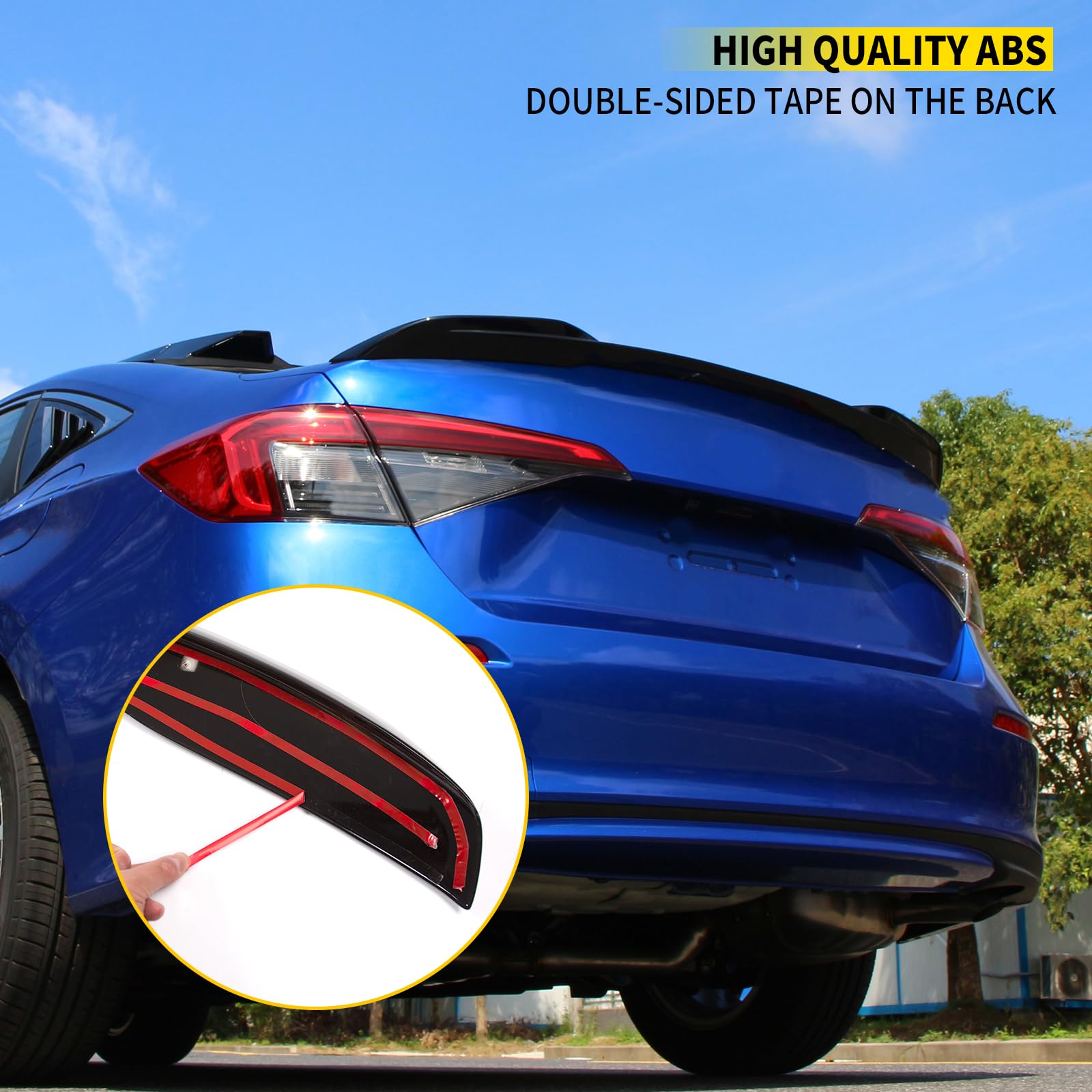 Maxzina Spoiler Wing Compatible With 2022 2023 2024 2025 Honda Civic Sedan Spoiler Trunk Rear Spoiler Wing Lip For Honda Civic Sedan Accessories (Glossy Black)