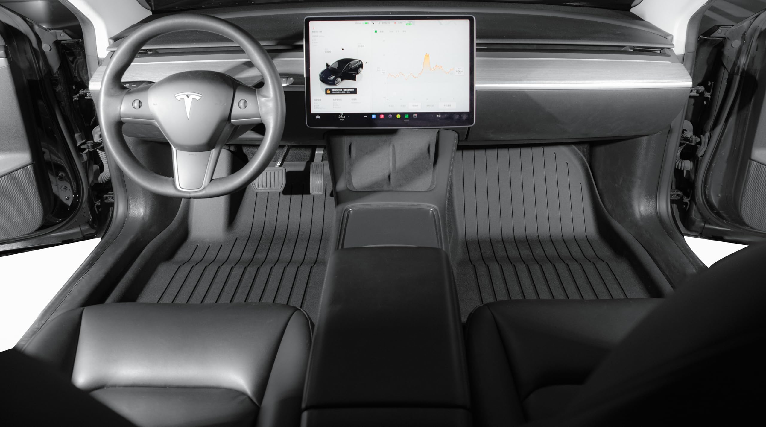 Super Liner 2021-2023 Tesla Model 3 Floor Mats 6-Piece Set | Extra-Thick Tpe All-Weather Floor & Cargo Liners | Pet & Child-Frie