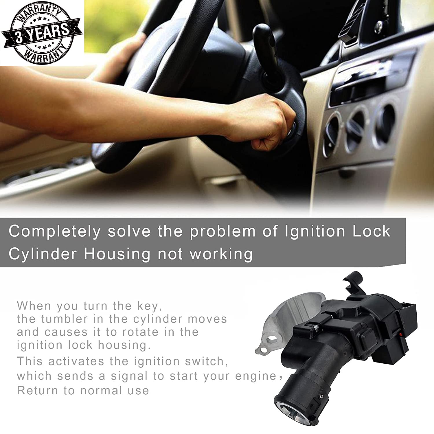 Ignition Lock Housing 989-019 Compatible with Ford Escape 2008-2012, Focus 2008-2011, Mazda Tribute 2008-2011, Mercury Mariner 2
