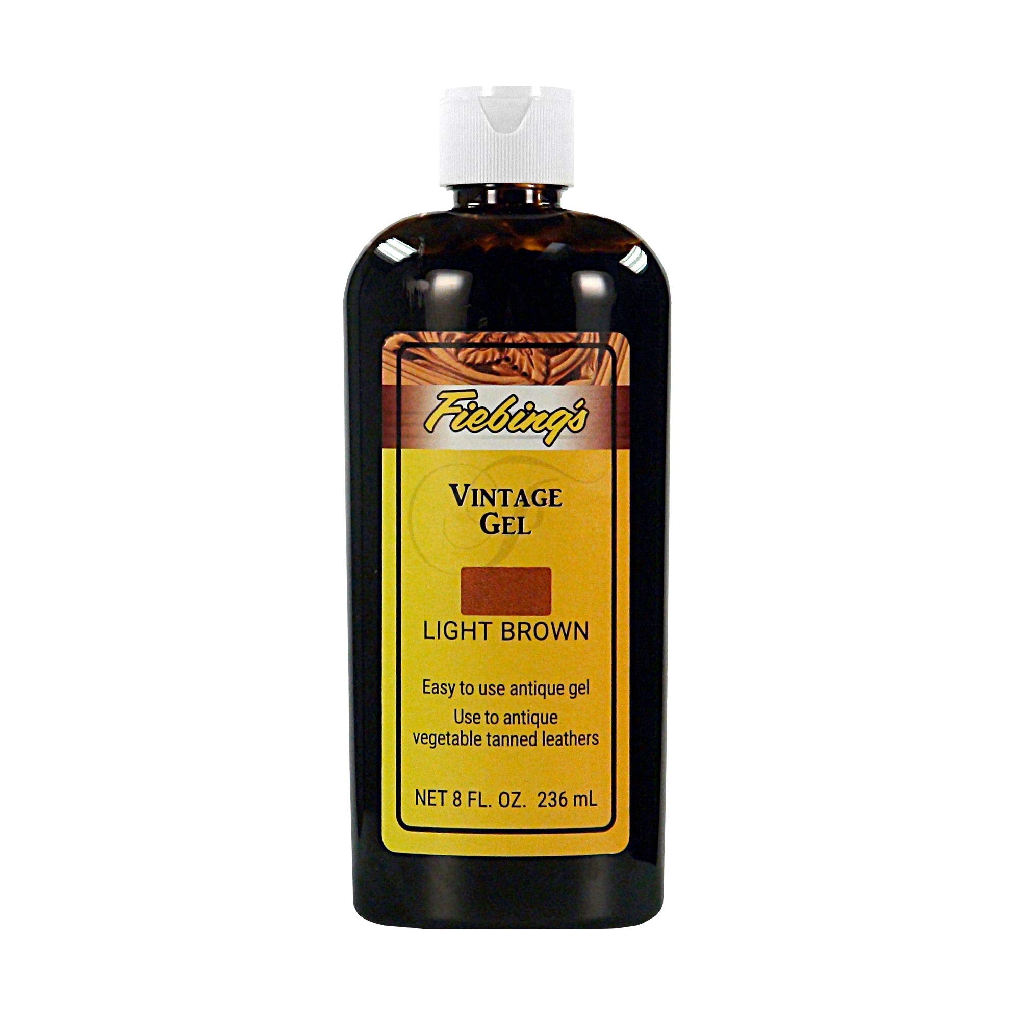 Fiebings Vintage Gel - Light Brown 8oz - Antique Gel for Leather