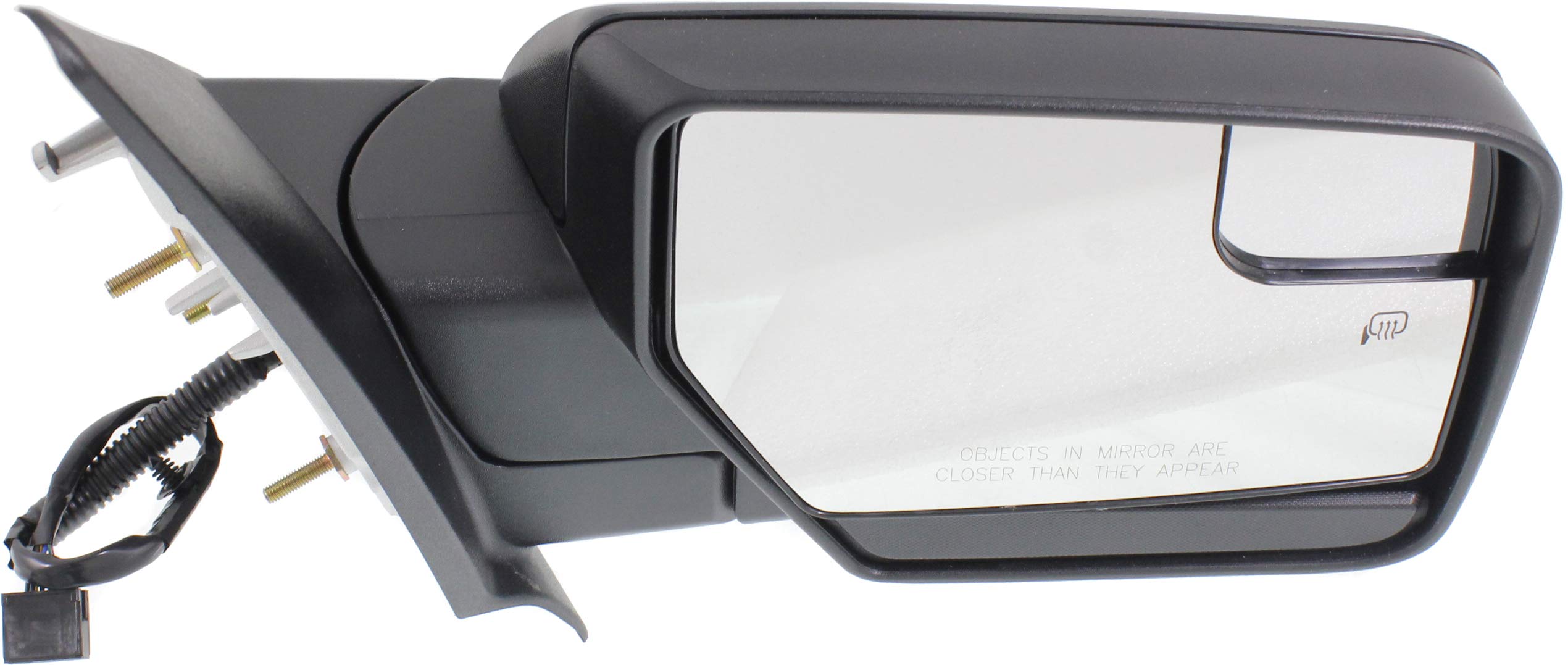 Kool Vue Mirror Compatible With 2007-2017 Ford Expedition Textured Black Power, Manual Folding, Heated, Blind Spot Detection, Me