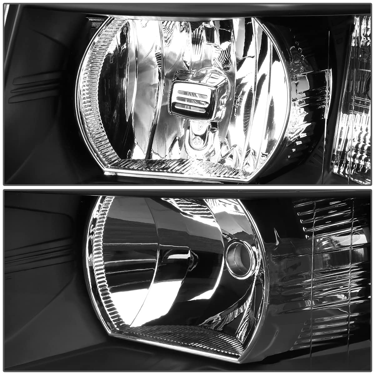 Dna Motoring Pair Led Drl Headlights Compatible With 07-13 Chevy Silverado 1500 07-14 Silverado 2500 3500 Hd, Black/Clear, Hl-Le