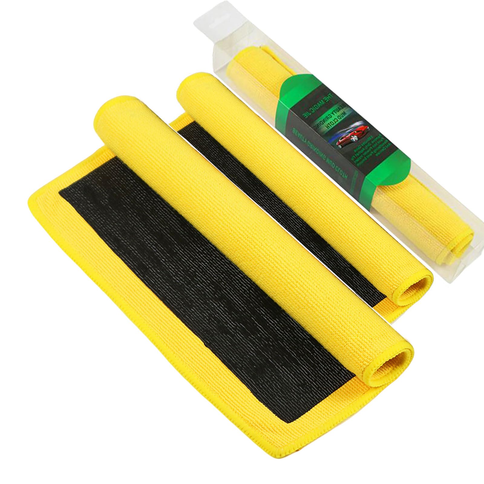 ACEGRE 2PACK Clay Towel Auto Detailing, Fine Grade Clay Bar Towel for Auto Detailing, Removes Overspray & Contaminants from Car 