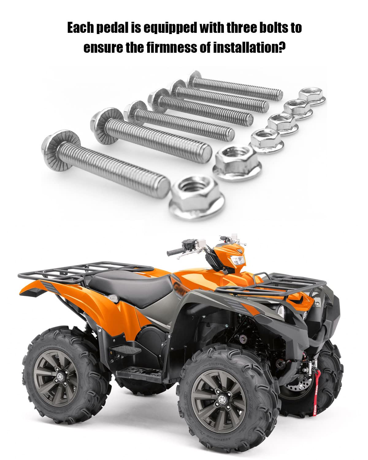 EMIHO ATV Foot Rests for 4 Wheeler - Black Rubber Passenger Foot Pegs, Universal Fit for Polaris Sportsman, Honda Rancher, Foldable Design