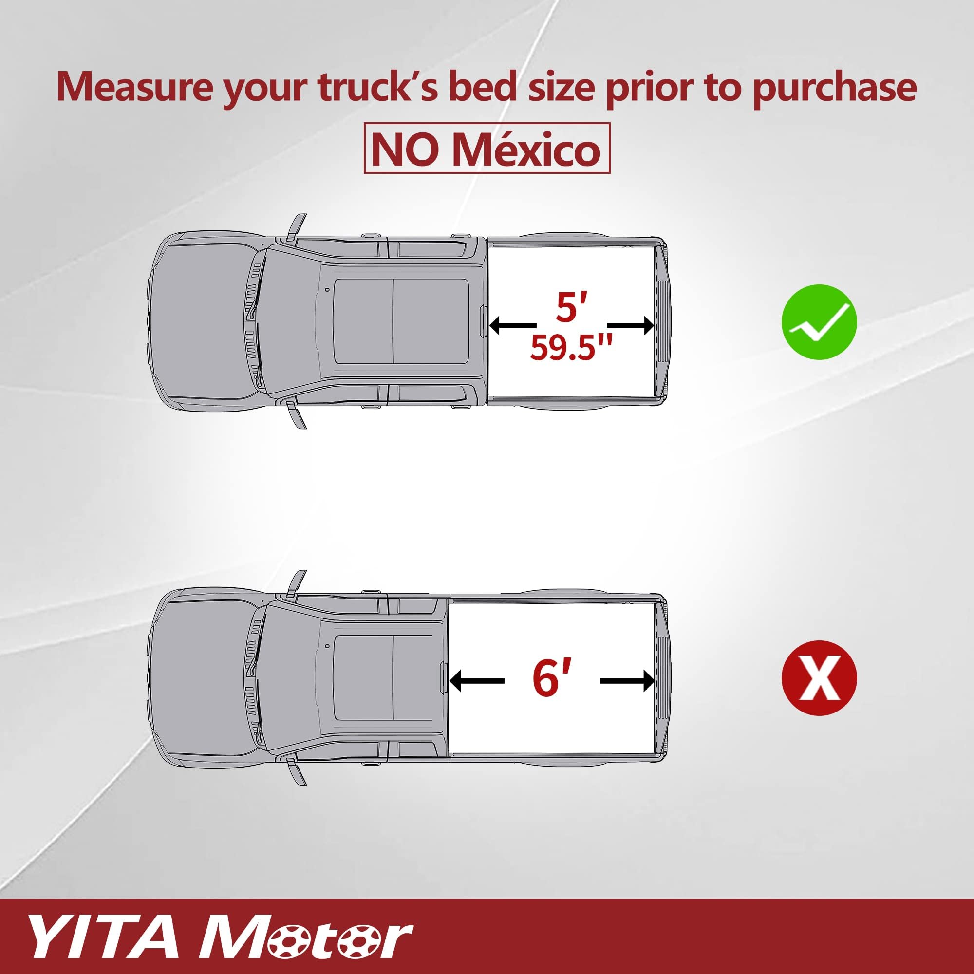 Yitamotor Soft Tri-Fold Truck Bed Tonneau Cover Compatible With 2005-2025 Nissan Frontier(No M  Xico), Fleetside 5 Ft Bed