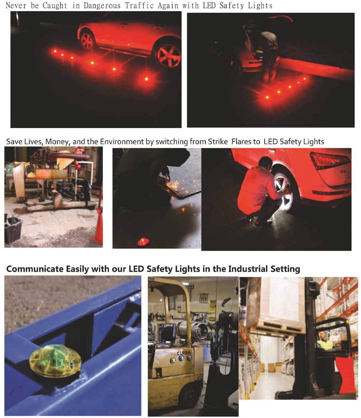 Ahoufher 3 Pack Led Road Flares Roadside Flashing Emergency Lights Beacon With Magnetic Base For Vehicle And Outdoor Sports.(Yel
