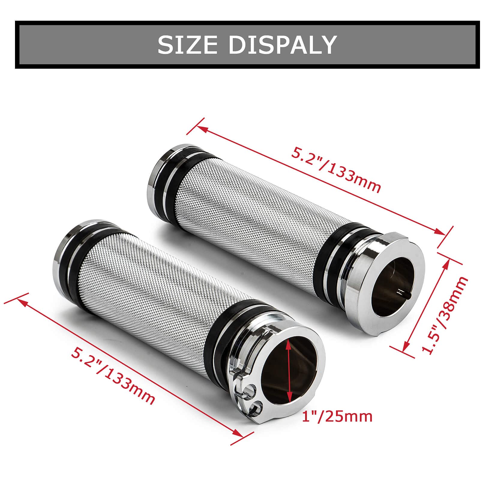 Motorcycle 1'' Inch Hand Grips 25mm Handlebar Grips Billet Universal for Sportster Fatboy Dyna Softail VRod Cafer Chopper Bobber