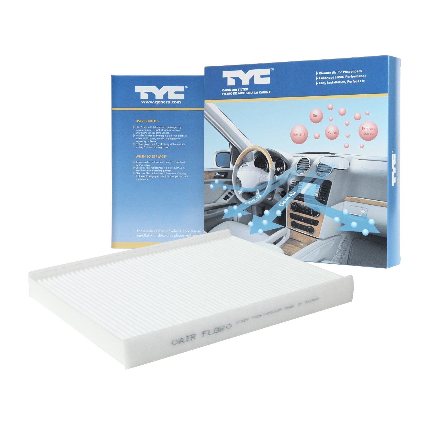 TYC Cabin Air Filter Compatible with 2011-2020 Ford Fiesta