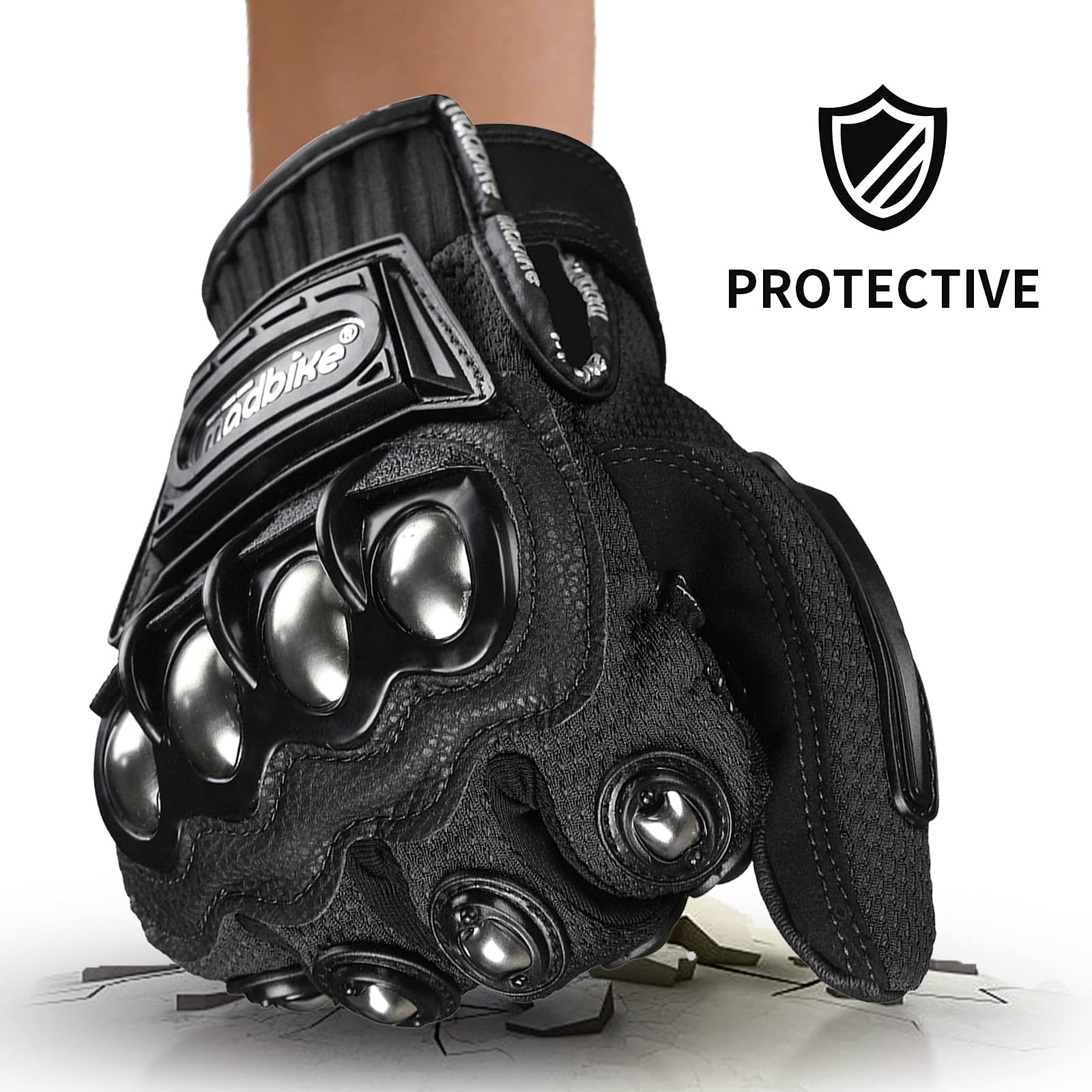 Ilm Touchscreen Alloy Steel Outdoor Gloves Motorcycle Powersports Racing Gloves (Xl, Black) Model 10C