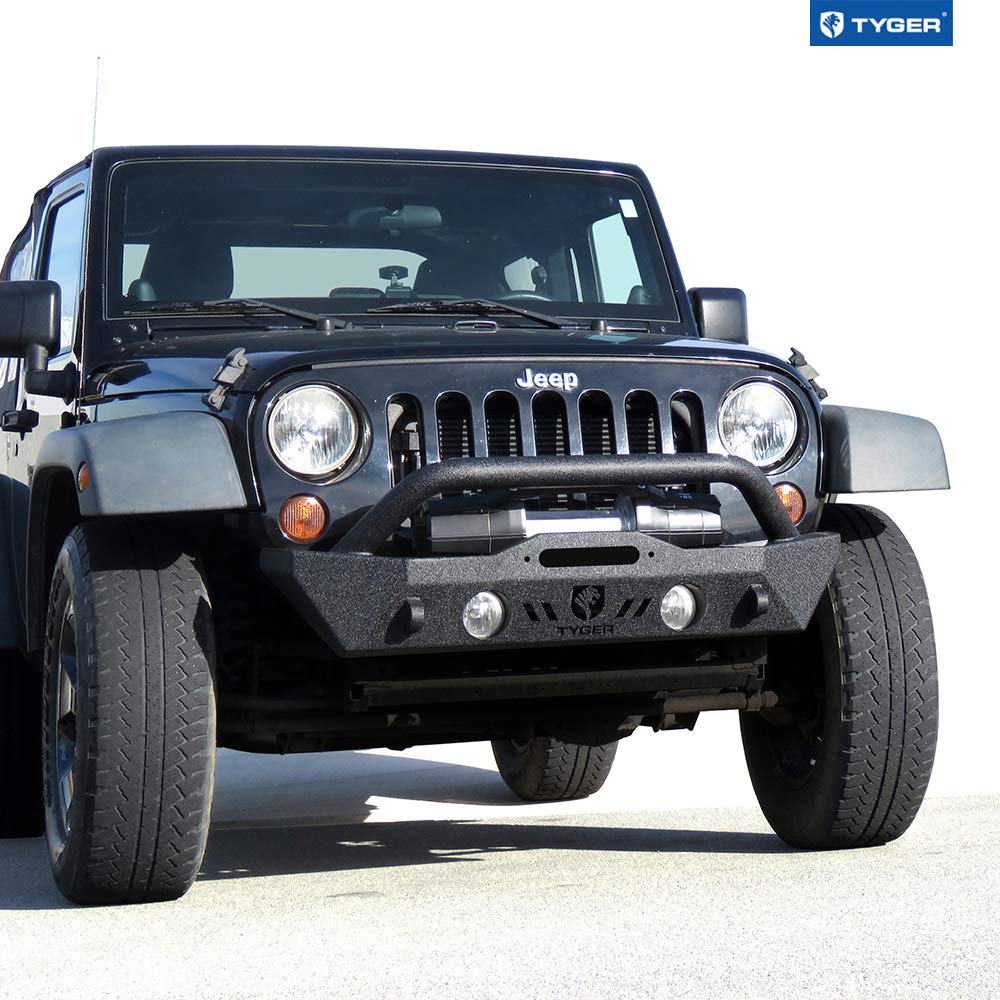 Tyger Auto Tg-Bp6J70078 Tyger Fury Stubby Front Bumper W/Winch Plate Compatible With 07-18 Jeep Wrangler Jk; 2018-2025 Jl (Fits