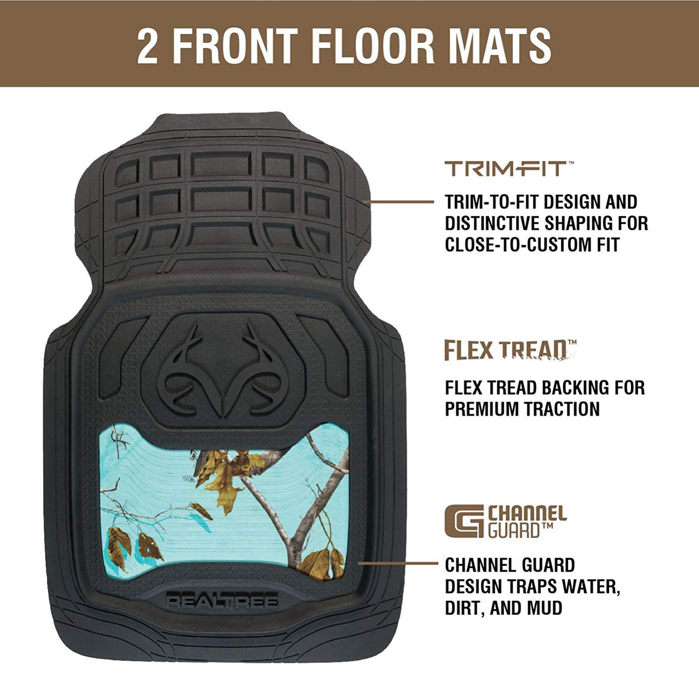Realtree Camo Front Floor Mats | Apc Cool Mint | Set Of 2