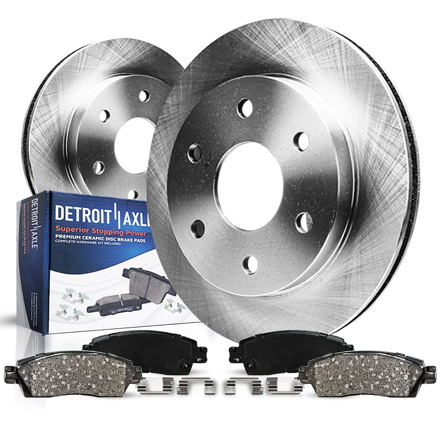 Detroit Axle - REAR Brake Kit for 2004-2009 Cadillac SRX Replacement Disc Brake Rotors 2005 2006 2007 2008 Ceramic Brakes Pads