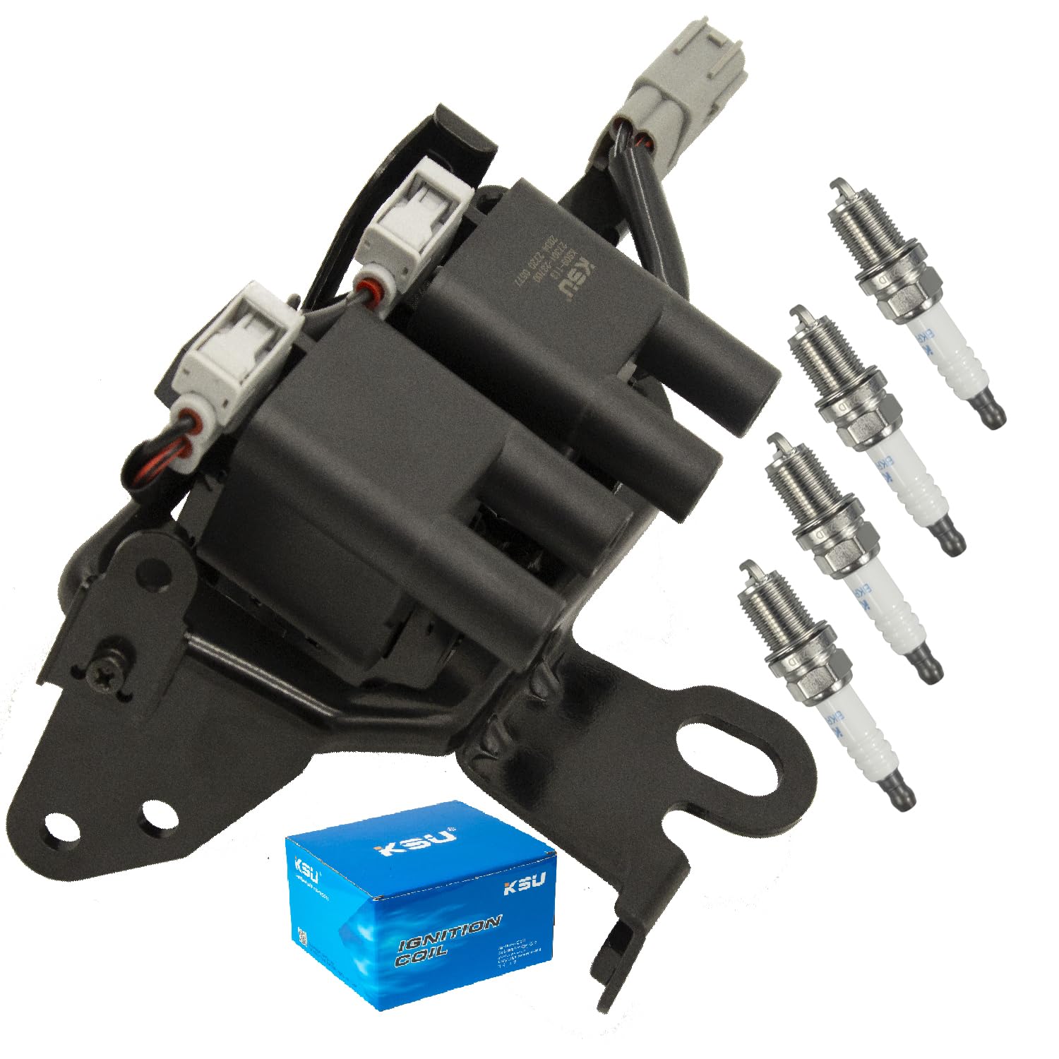 KSU Coil pack & Spark Plug Iridium compatible with Hyundai Elantra 2.0L L4 2003-2012