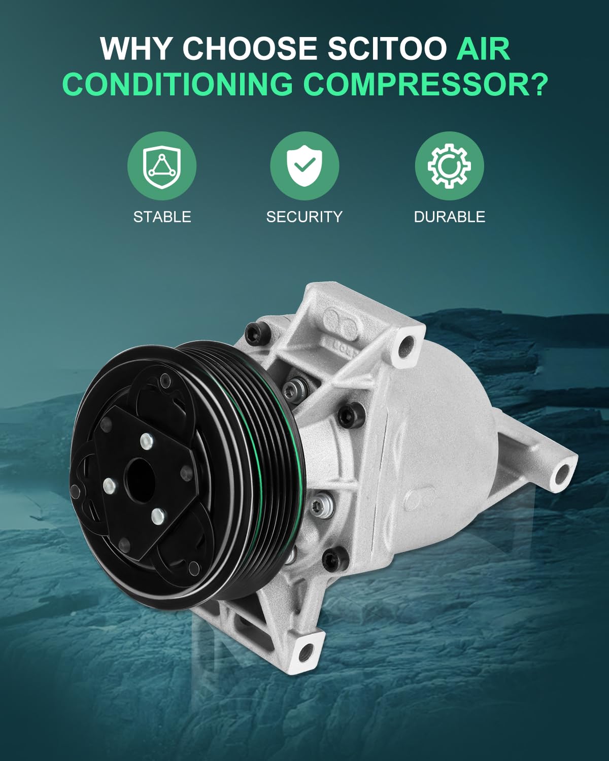 SCITOO AC Compressor for Nissan Juke Versa Note 1.6L 2011-2018, Alloy, Model 104226-5206-1628016471