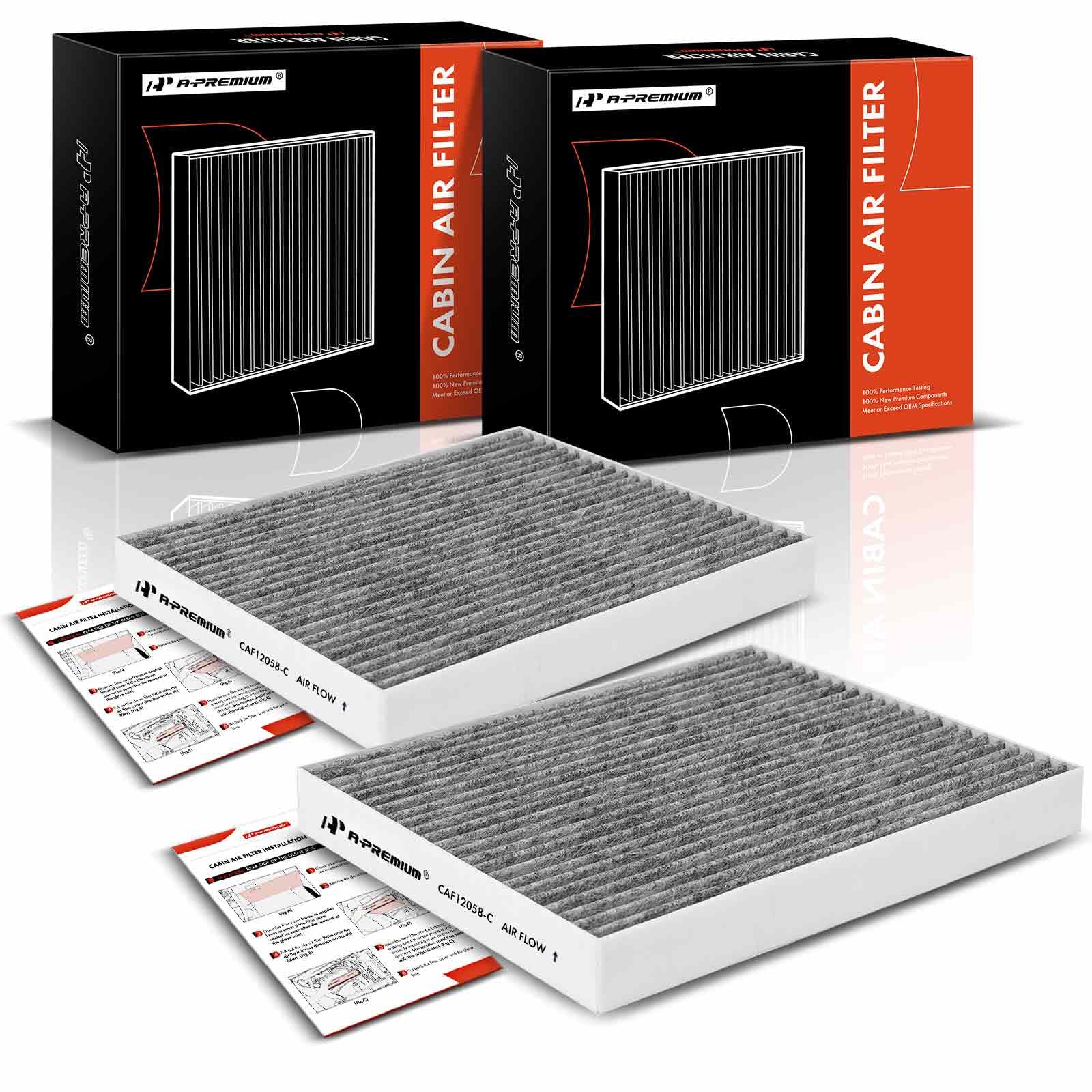 A-Premium 2-Pc Cabin Air Filter With Activated Carbon Compatible With Hyundai Accent 2018-2022, Elantra 2017-2020, Elantra Gt & 