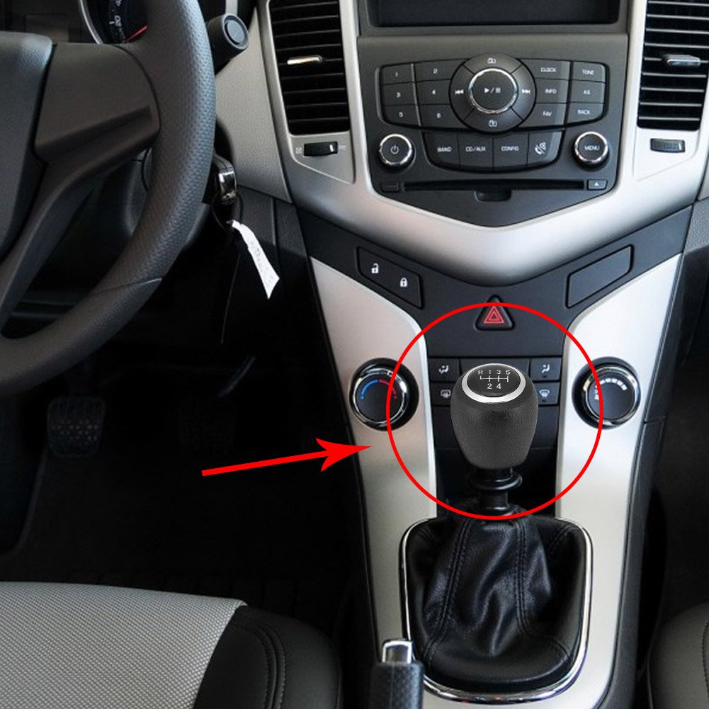 Acouto Gear Shift Knob For Chevrolet Cruze 2008 2009 2010 2011 2012 Car Manual Shifter Knob Car Gear Stick Shift Knob Head Replacement(5 Speed)