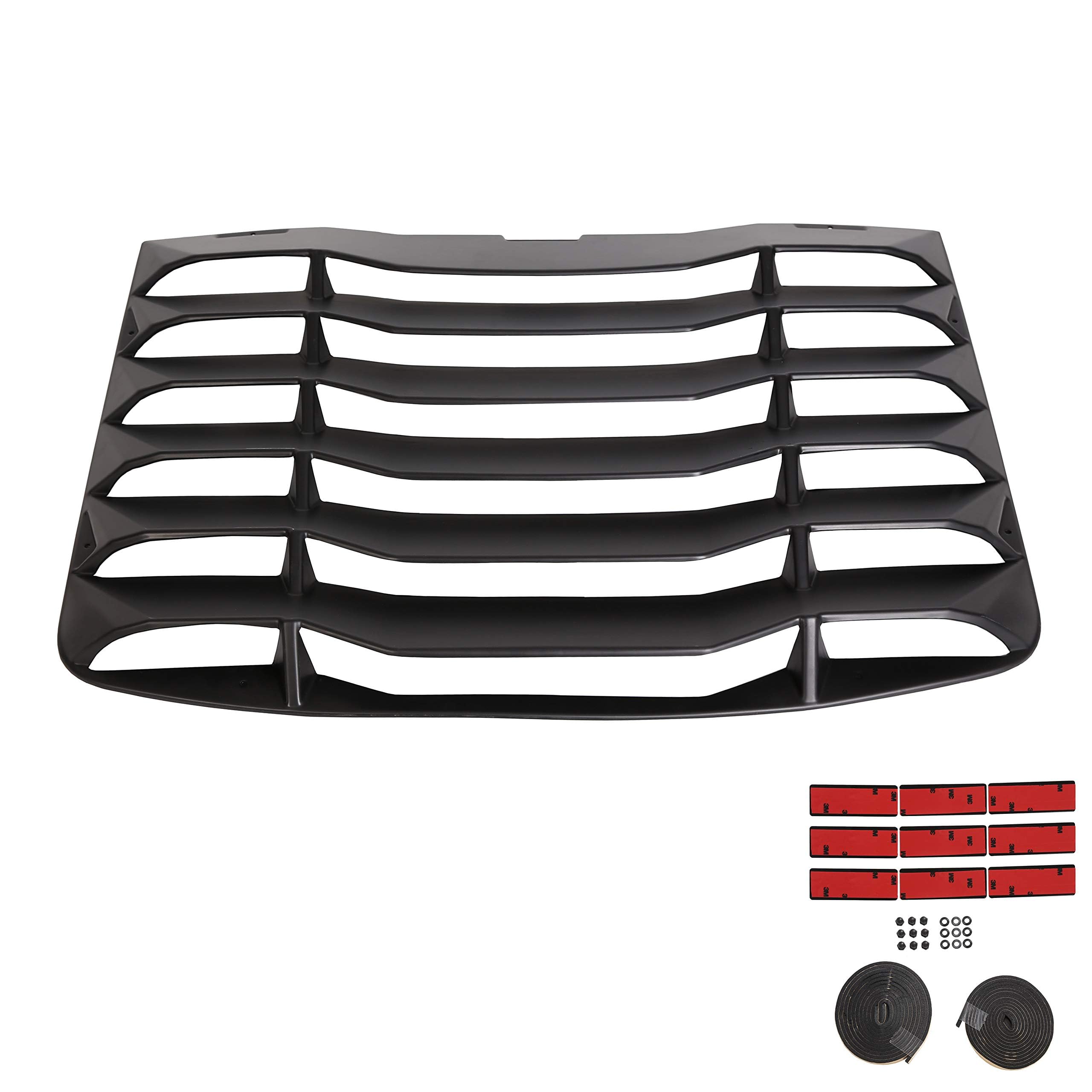 ECOTRIC Rear Windshield Louvers Sun Shade Cover, ABS, Medium, Matte Black, Compatible with 2003-2008 Nissan 350Z