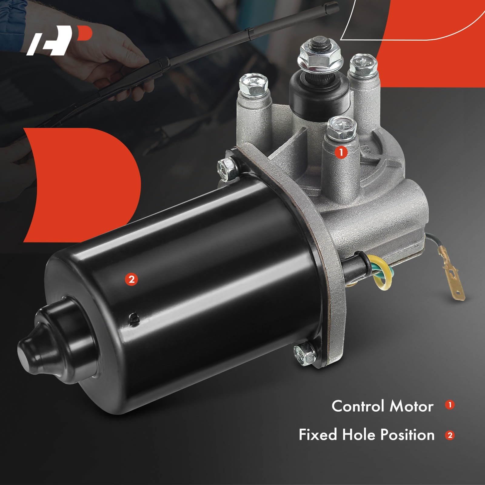 A-Premium Front Windshield Wiper Motor Compatible with Dodge Ram 1500 1998-2002, Ram 2500, Ram 3500 2000-2002, 4-Pin, Replace# 5
