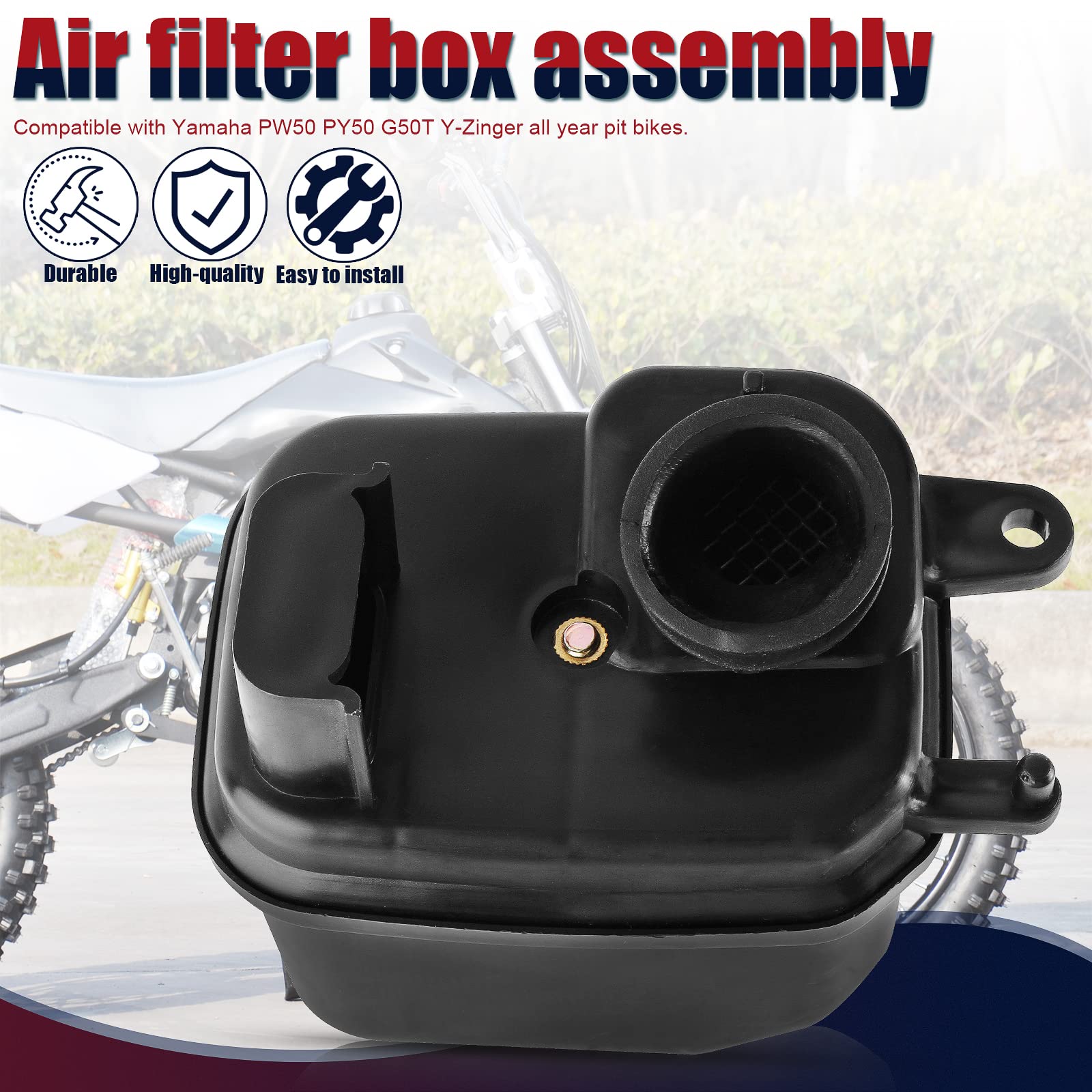 Qazaky Filter Cleaner Box Housing Assembly Compatible With Yamaha Pw50 Py50 G50T Peewee Pw 50 Y-Zinger Pit Bike Motorcycle