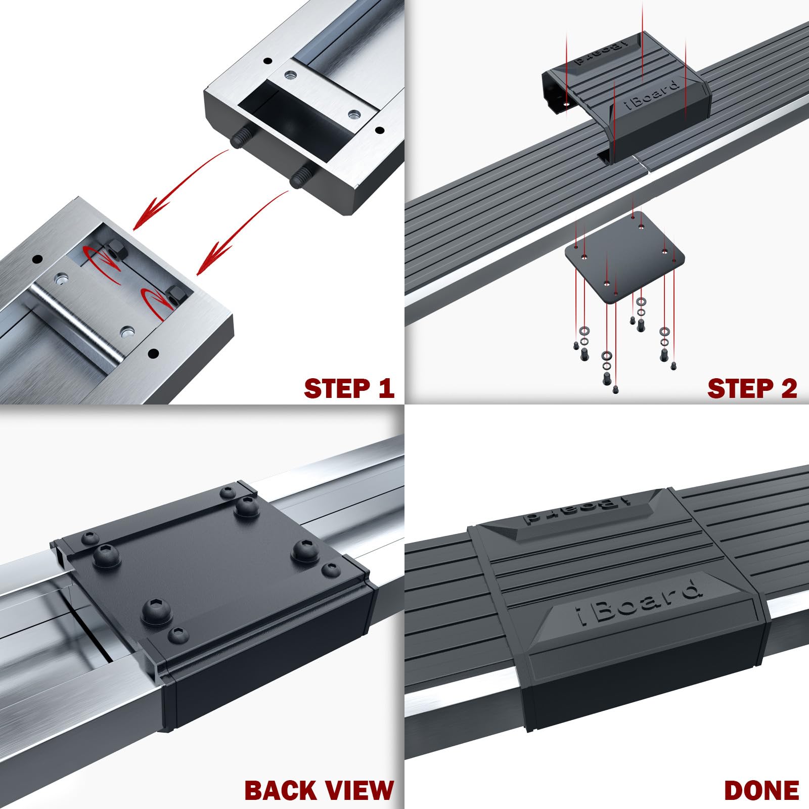 APS Running Boards 5 inches Silver Compatible with Ford Transit 2015-2025 Full Size Van 3-Door (Exclude 2022-2025 E-Transit) 304