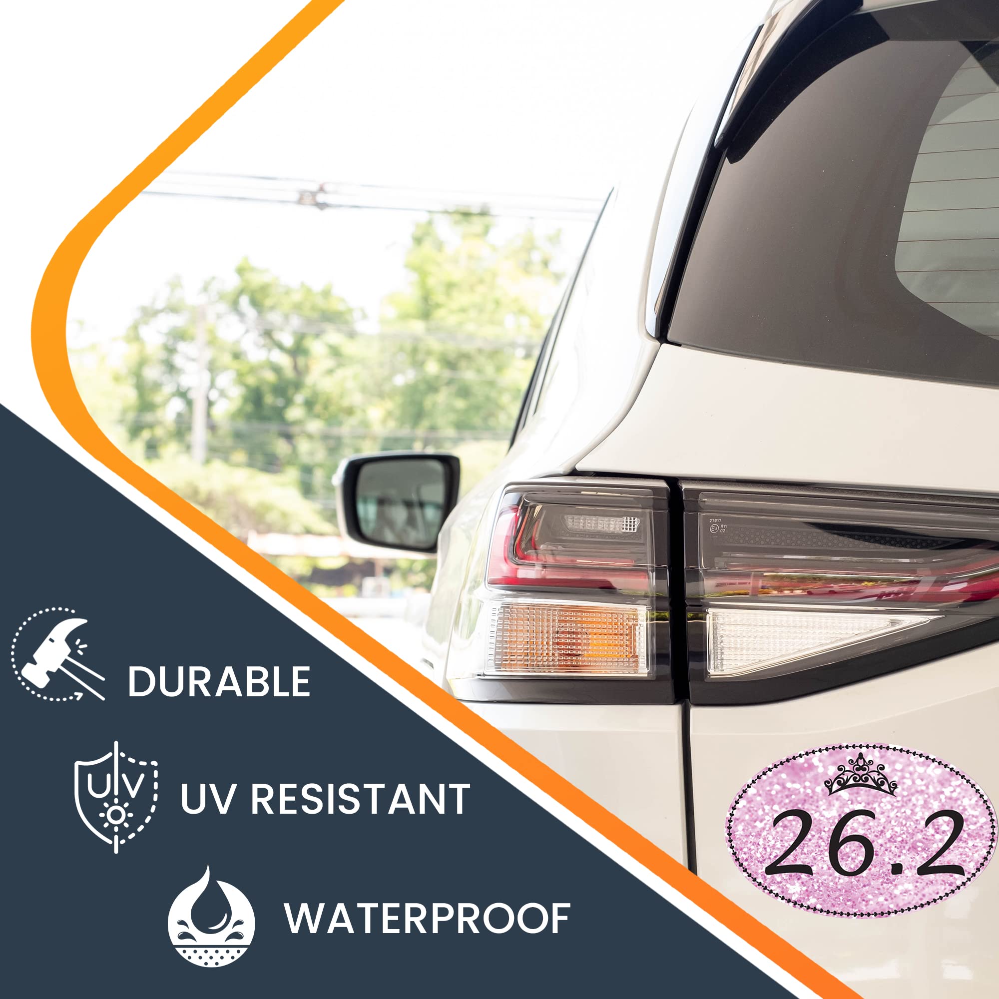 Magnet Me Up 26.2 Marathon Pink Princess Oval Magnet Decal, 4X6 Inches, Heavy Duty Automotive Magnet For Car Truck Suv