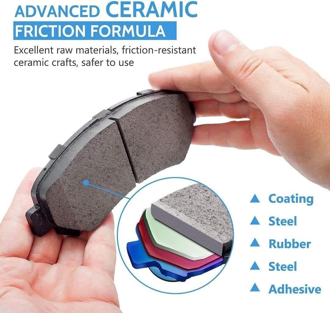 EXPPOWER Replacement for Front Rear Brake Pads Ceramic CHRYSLER 200 2011/2012/2013/2014,SEBRING 2007/2008/2009/2010, DODGE AVENG