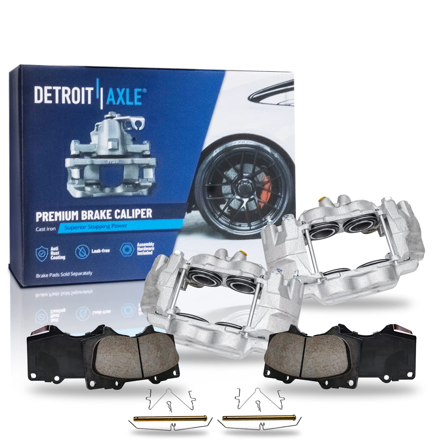 Detroit Axle - Front Brake Calipers Brake Pads for 2005-2021 Toyota Tacoma 2003-2009 4Runner 2007-2014 FJ Cruiser Replacement Di