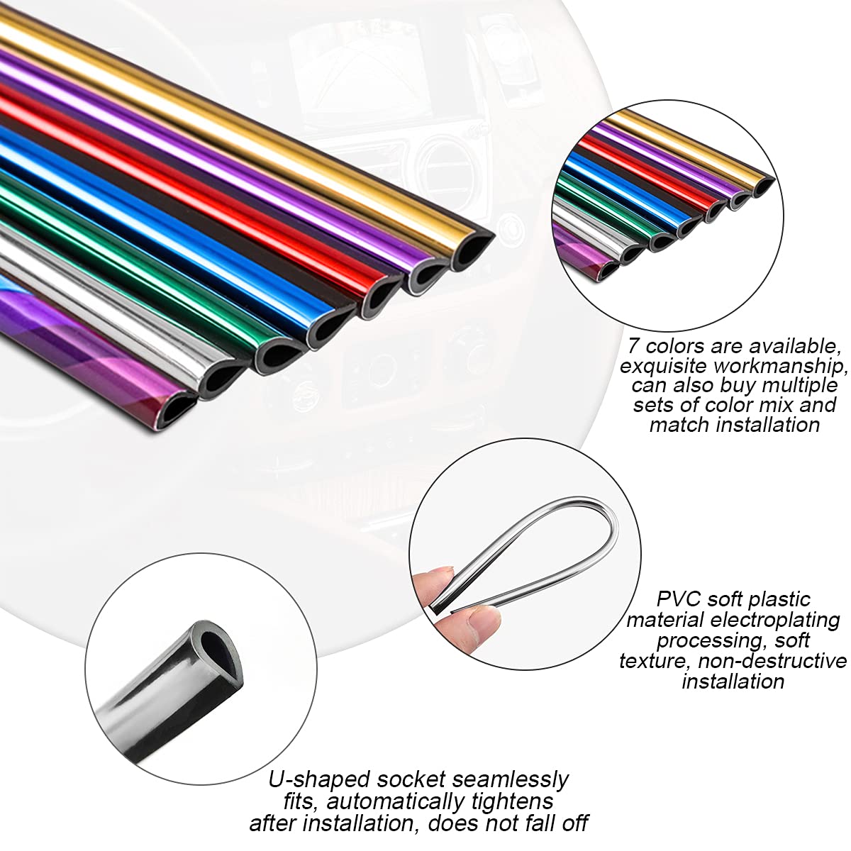 20 Pieces Car Air Conditioner Decoration Strip For Vent Outlet, Universal Waterproof Bendable Air Vent Outlet Trim Decoration, Suitable For Most Air Vent Outlet, Car Interior Accessories (Silver)