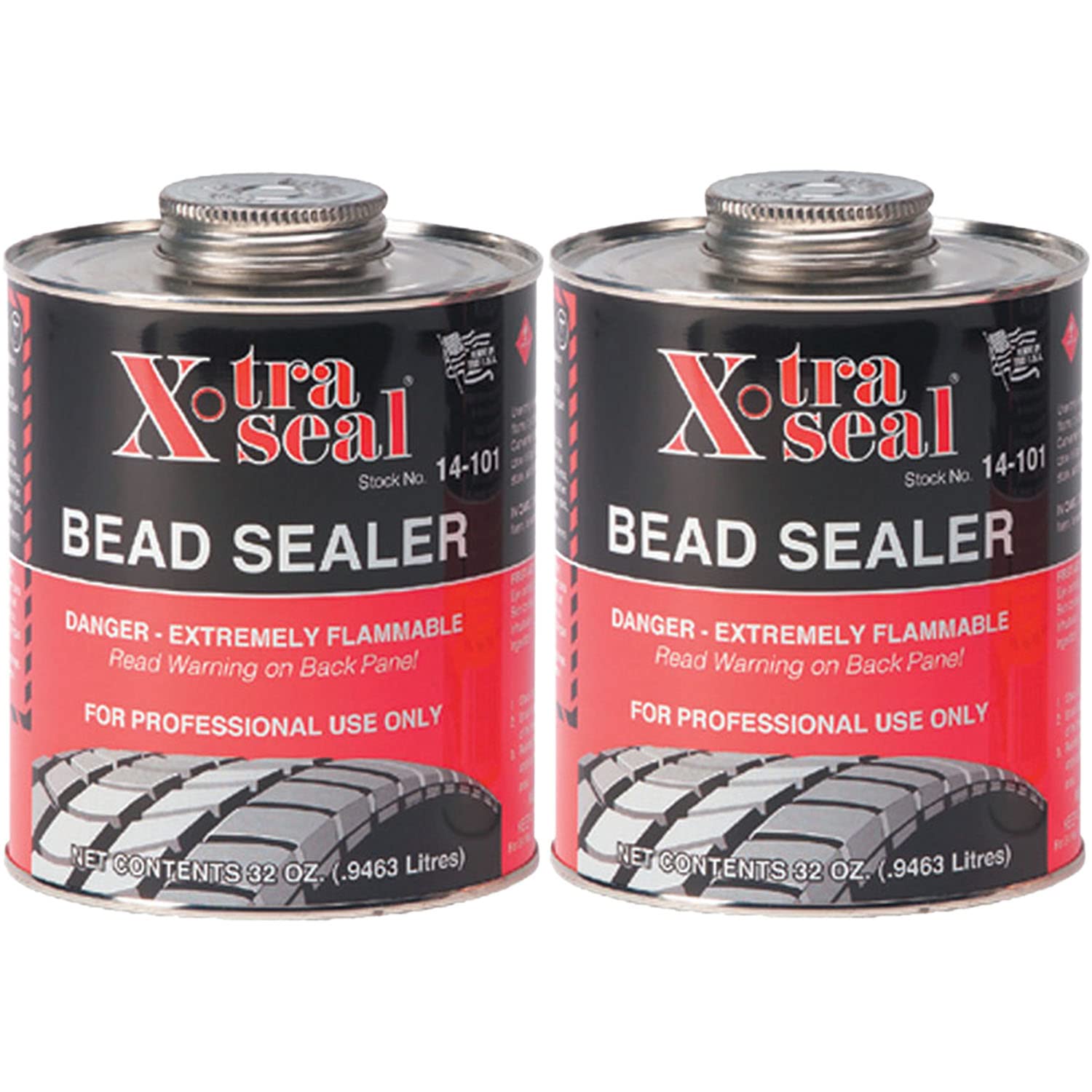2 Top Cans X-tra Seal Tire Bead Sealer Black W/Brush 32oz (0.9463liters)1 Quart