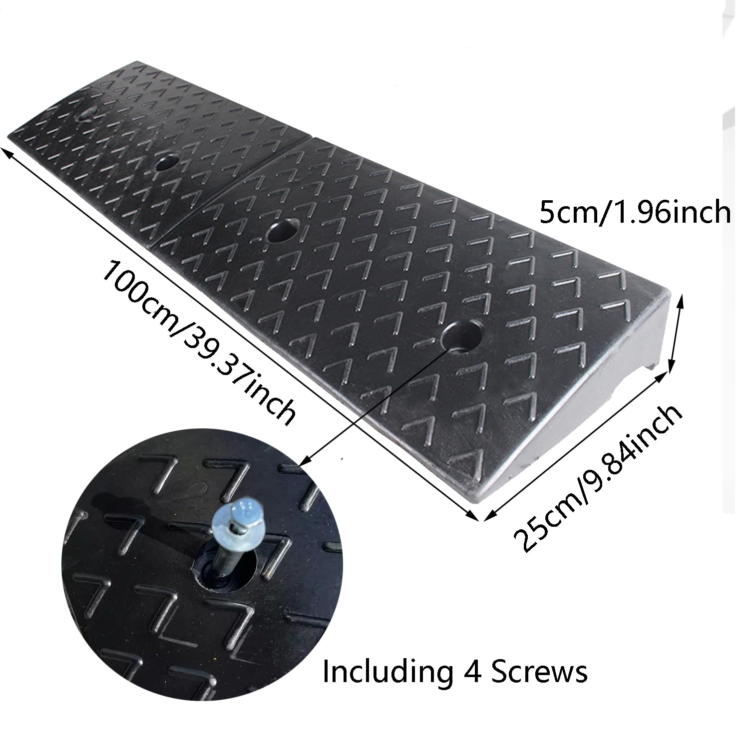 Nisorpa 2'' Rise Rubber Curb Ramp Heavy Duty Loading Rubber Curb Ramps 10 Tons Driveway Ramp Car Slope Ramp For Loading Dock Bik
