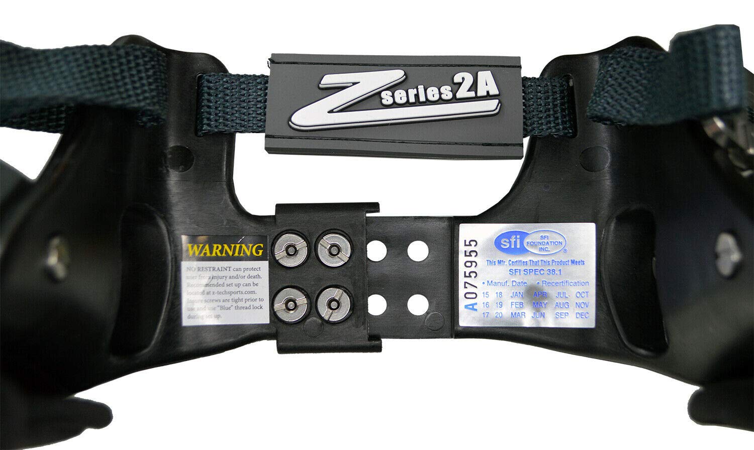 Zamp Z-Tech SFI 38.1 Head and Neck Restraint, Kevlar, One Size Fits Most, Black/Gray, Model nt002003